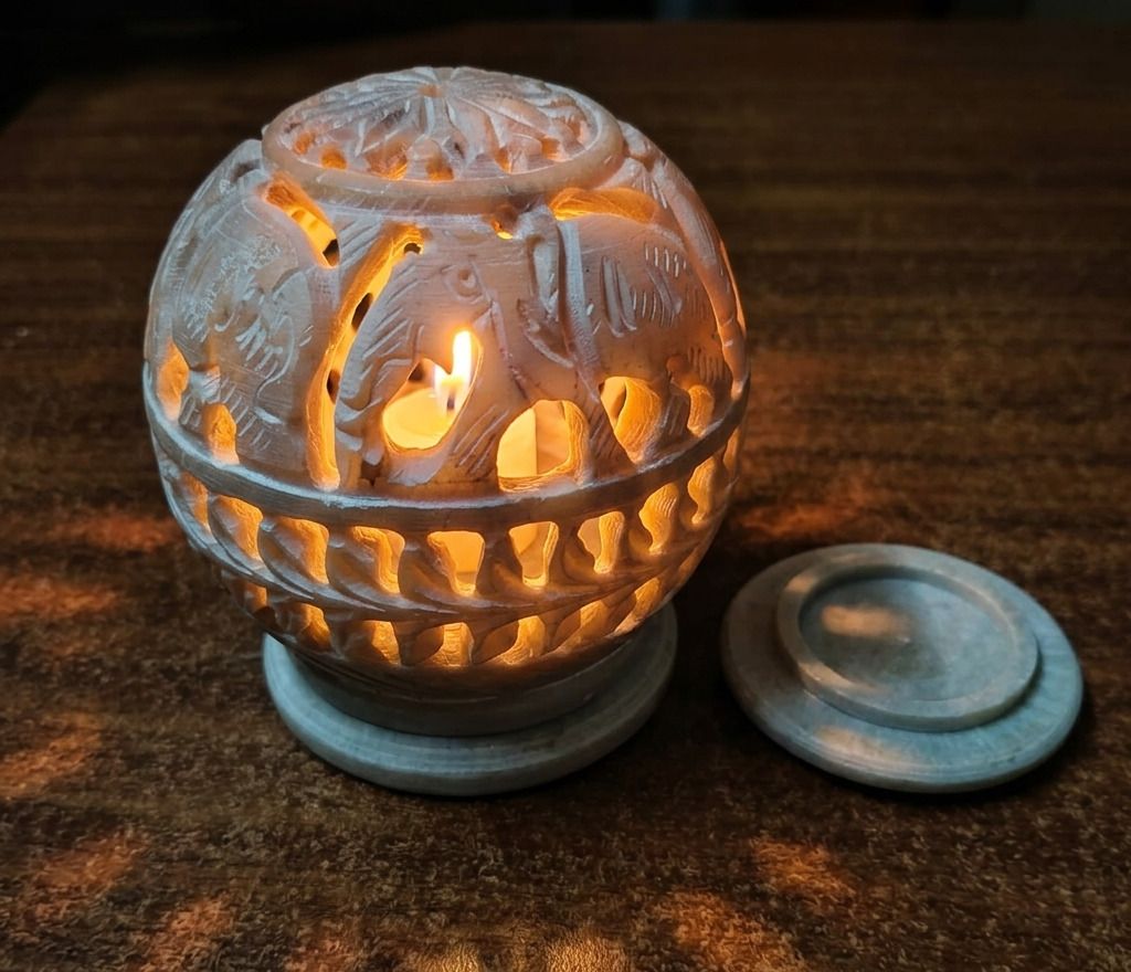 rgenterprises RG Enterprises Handcrafted Marble Candle Stand| Home Décor, Temple & Living Room Marble 1 - Cup Candle Holder-picture-39
