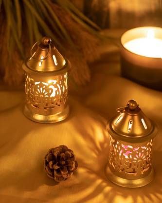 decmart Gold Metal hanging Lantern and table top for decor Gold Iron Hanging Lantern Gold Metal Hanging Lantern-picture-33