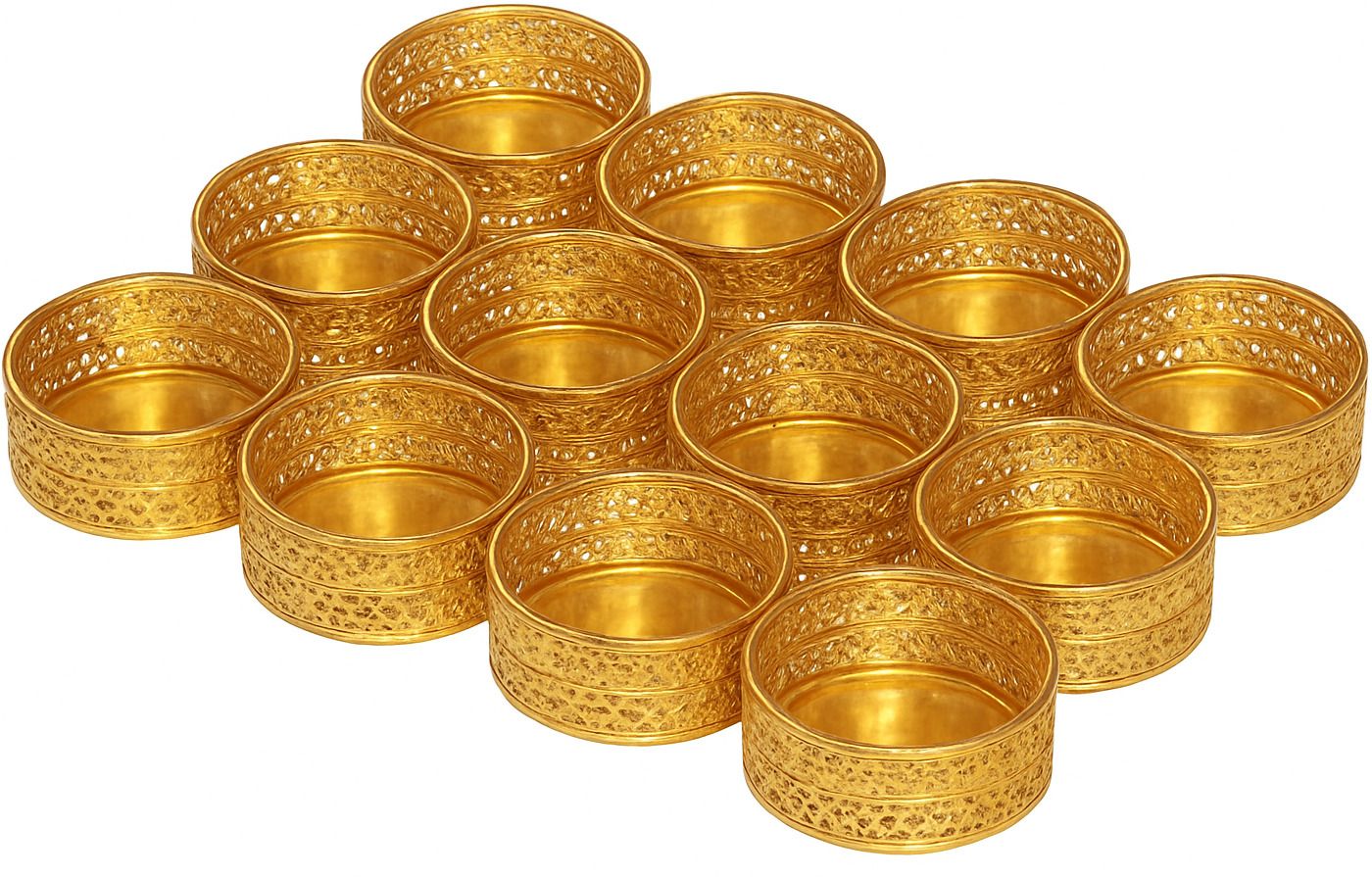 Tealight Candle Holder Golden Color for Pooja thali Diwali Room Decor, Events Gold Plated Candle Holder-image-0