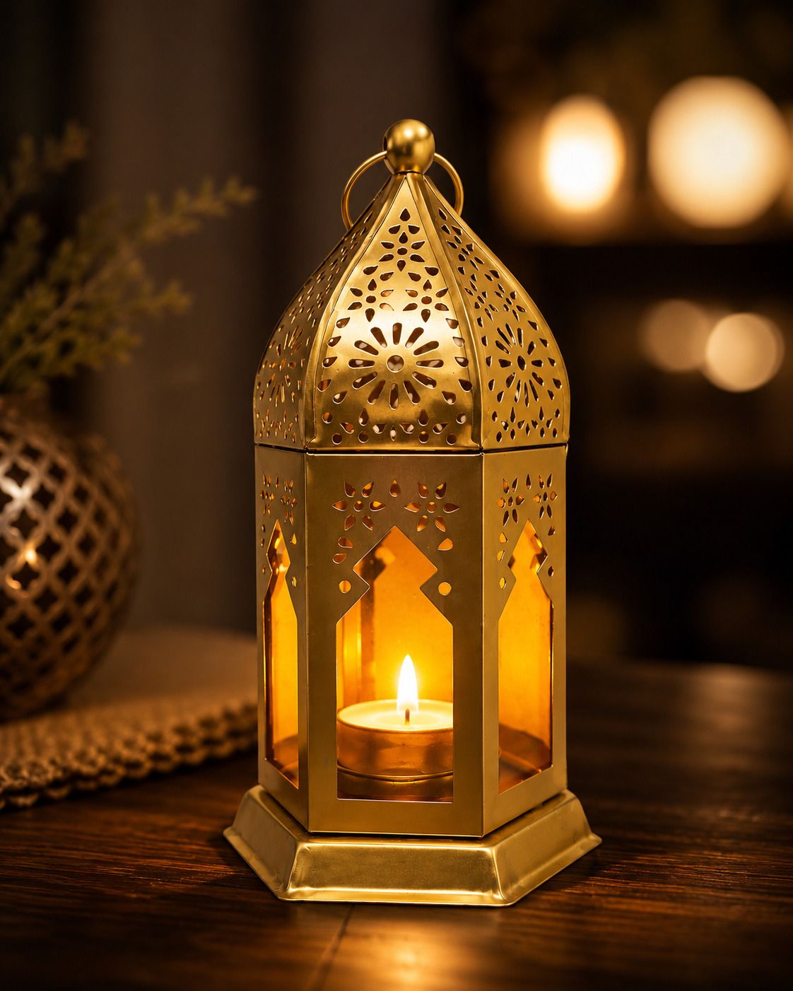 Metal Hanging Tealight Holder/ Antique Moroccan Lamp with Tealight holder Iron 1 - Cup Tealight Holder-image-1