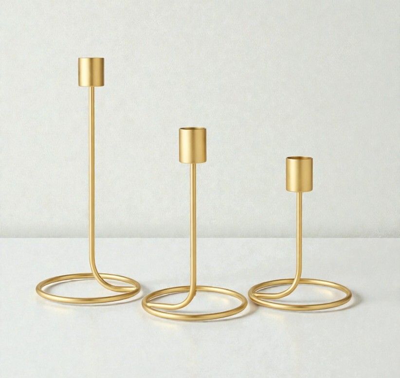 Elegant Iron Candle Stand for Home Décor & Gifting Iron 3 - Cup Candle Holder Set-image-14