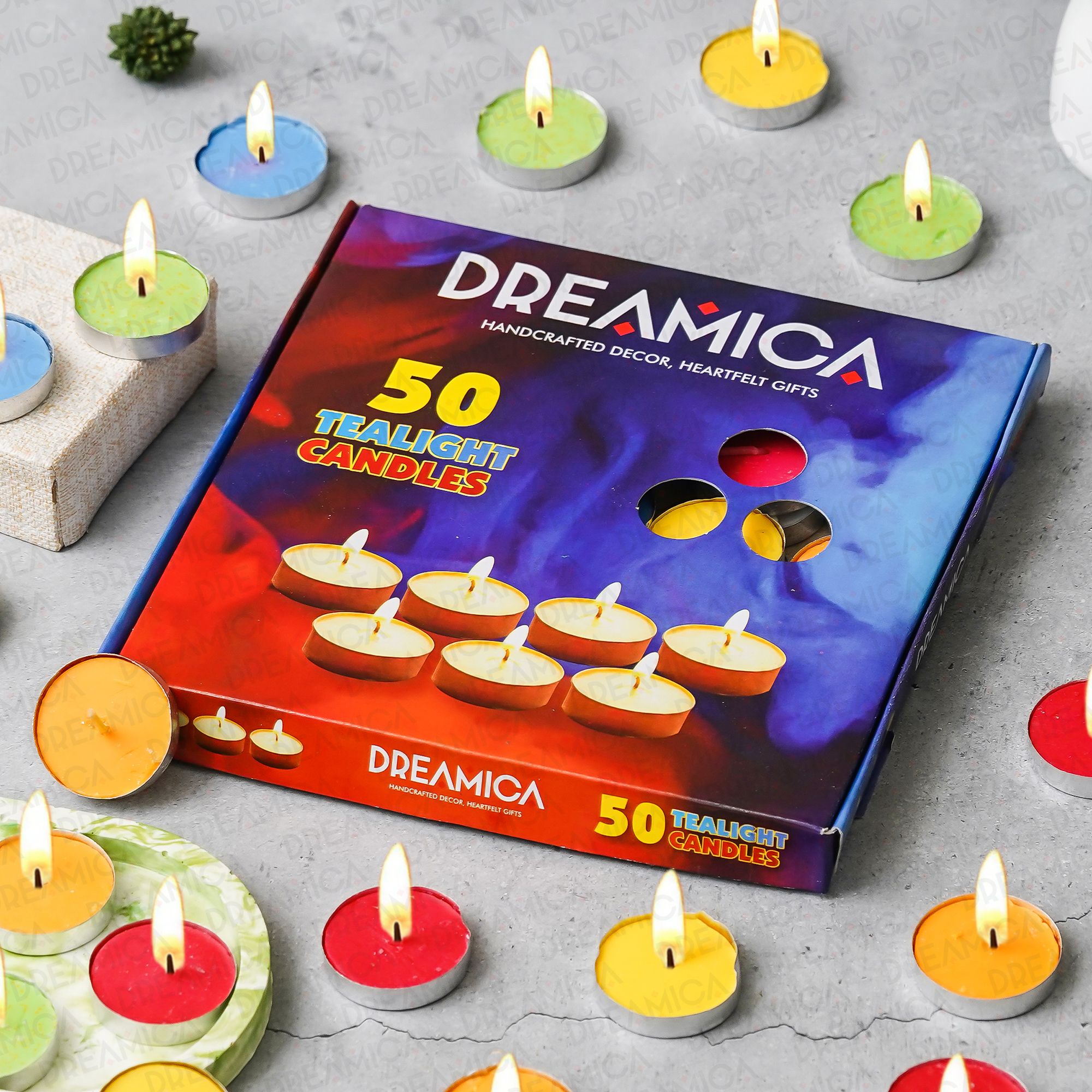 cw Dreamica Pack Of 50 , Long-Burning Multi Tealight Candles Candle-picture-4