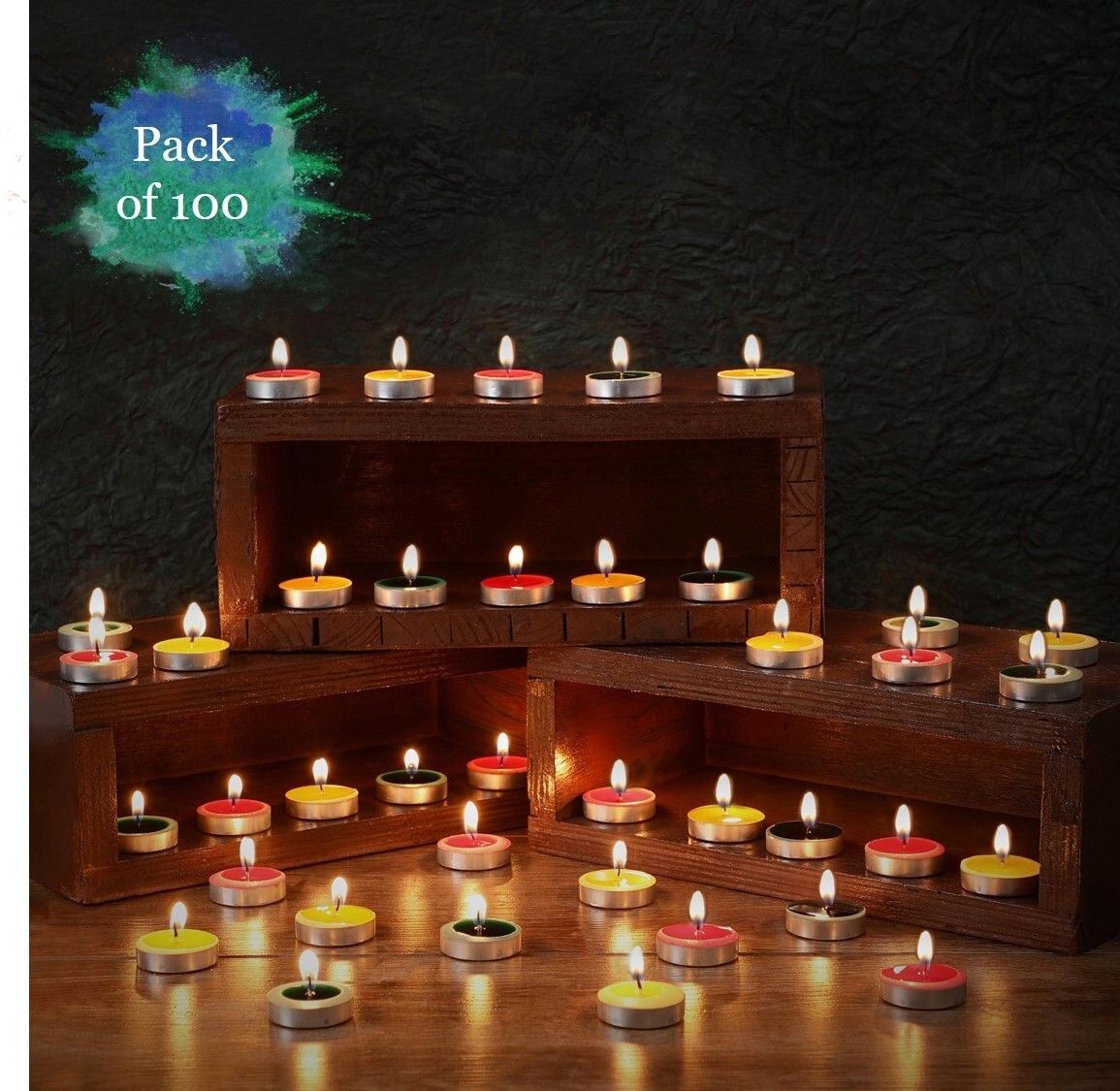 flipkart smartbuy 100 Pcs Multicolored Tealight Candle-picture-18