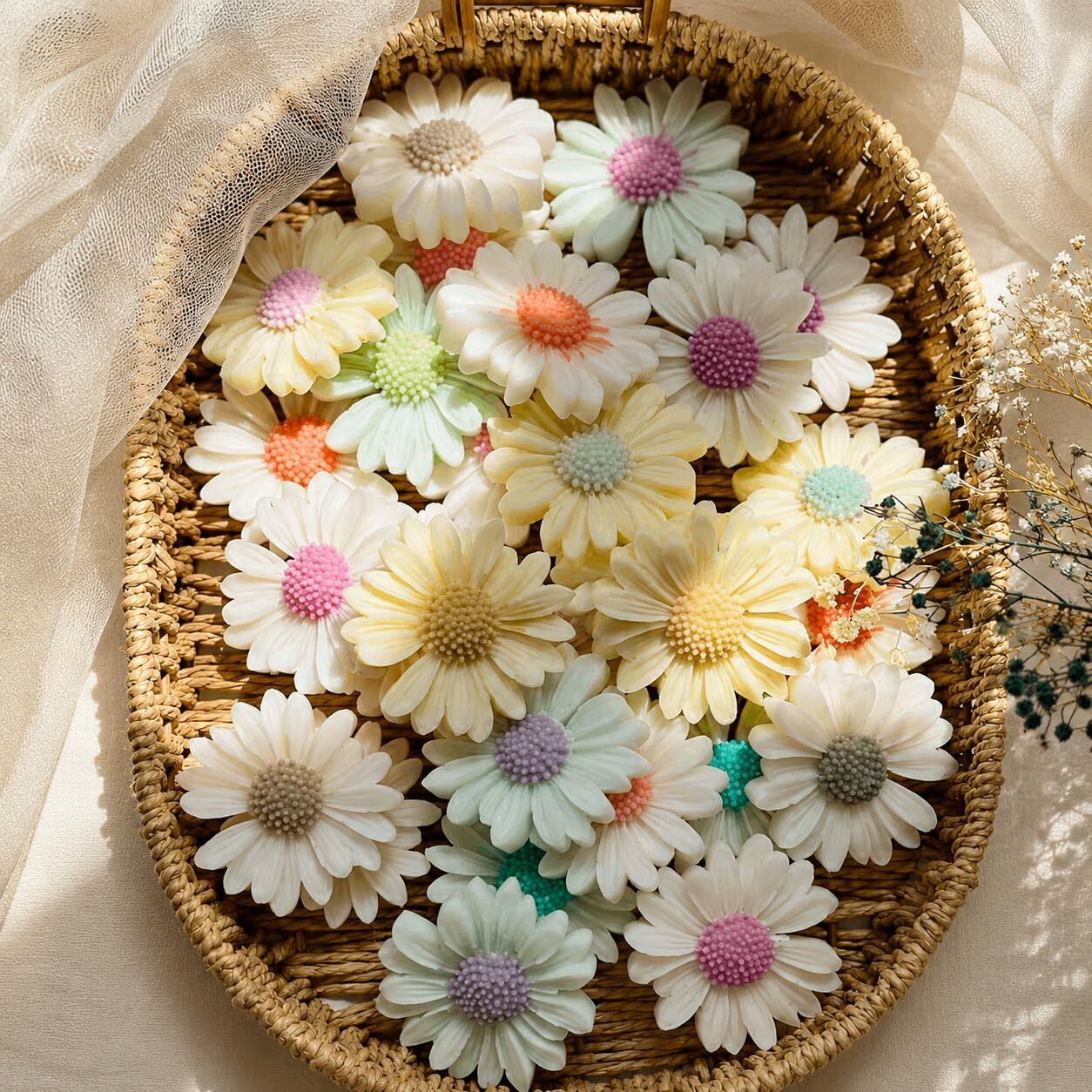 Daisy Flower Scented Floating Candles Set of 10 - Chamomile Aromatherapy Gift Candle-image-49