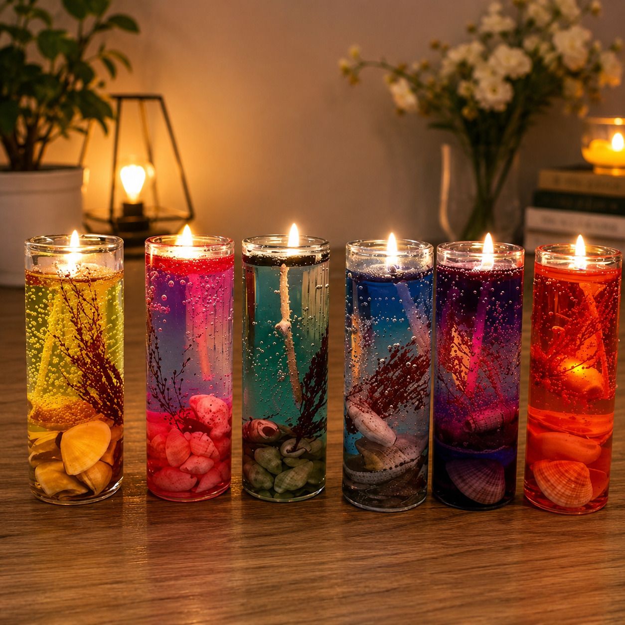 Multicolored Big Gel Candle Glass Combo for Decoration Candle-image-41