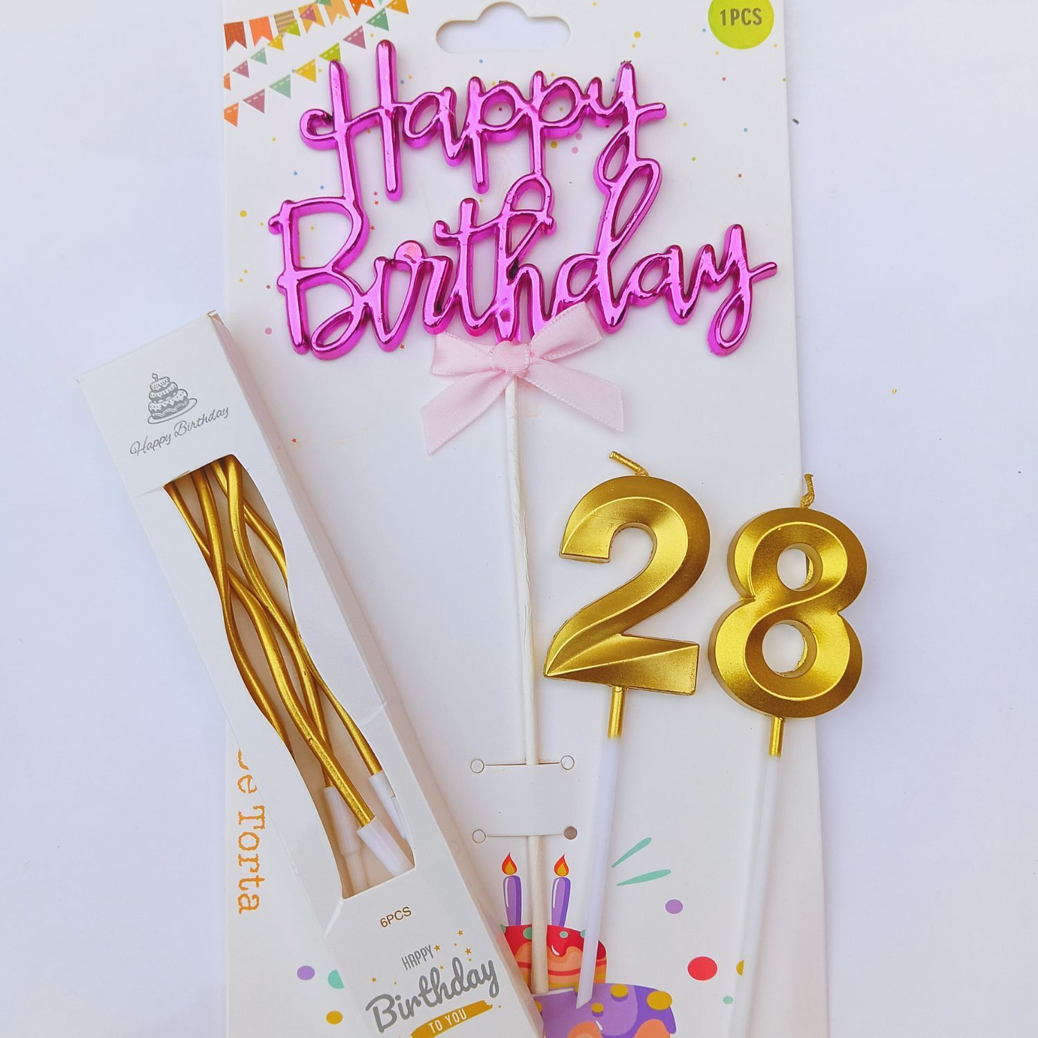 Golden Number 28 Birthday Cake Candle for Party Candle-image-23