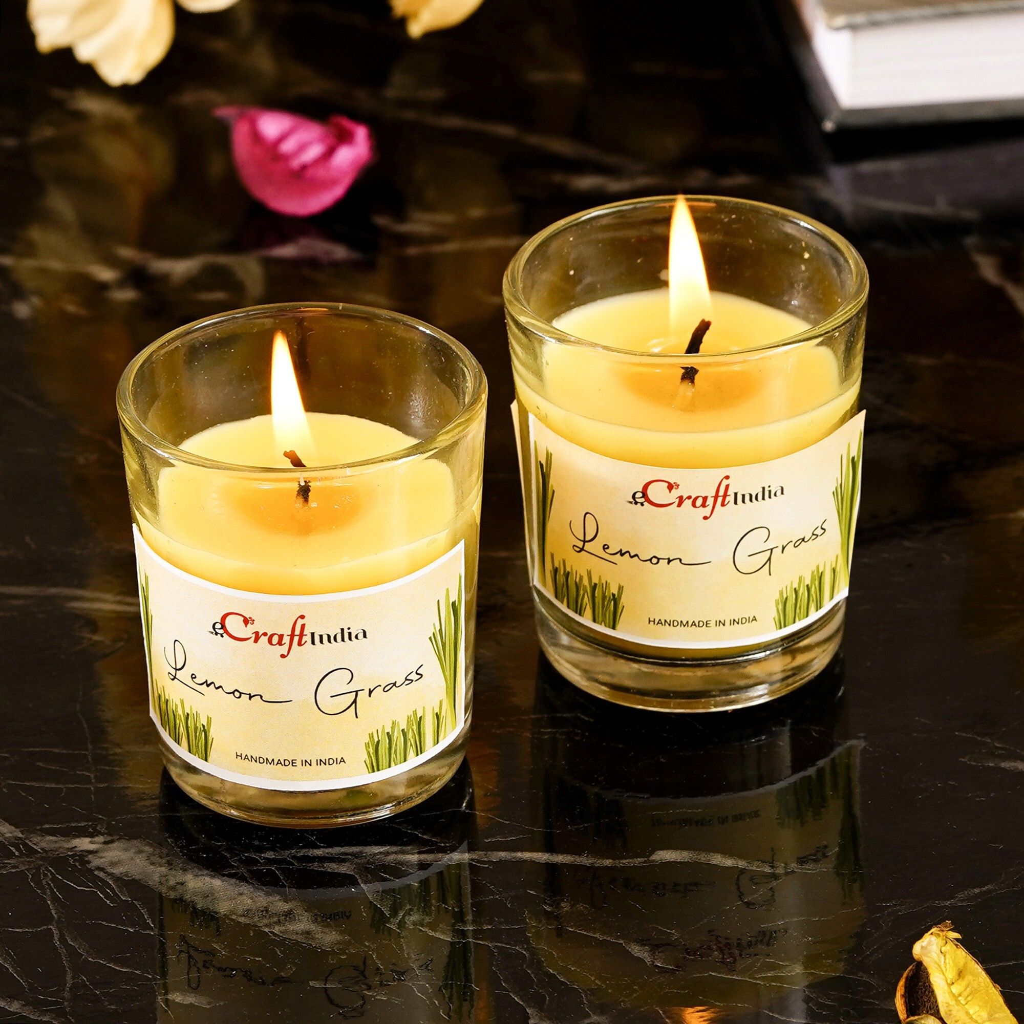ecraftindia Glass - Lemongrass Candle-picture-9