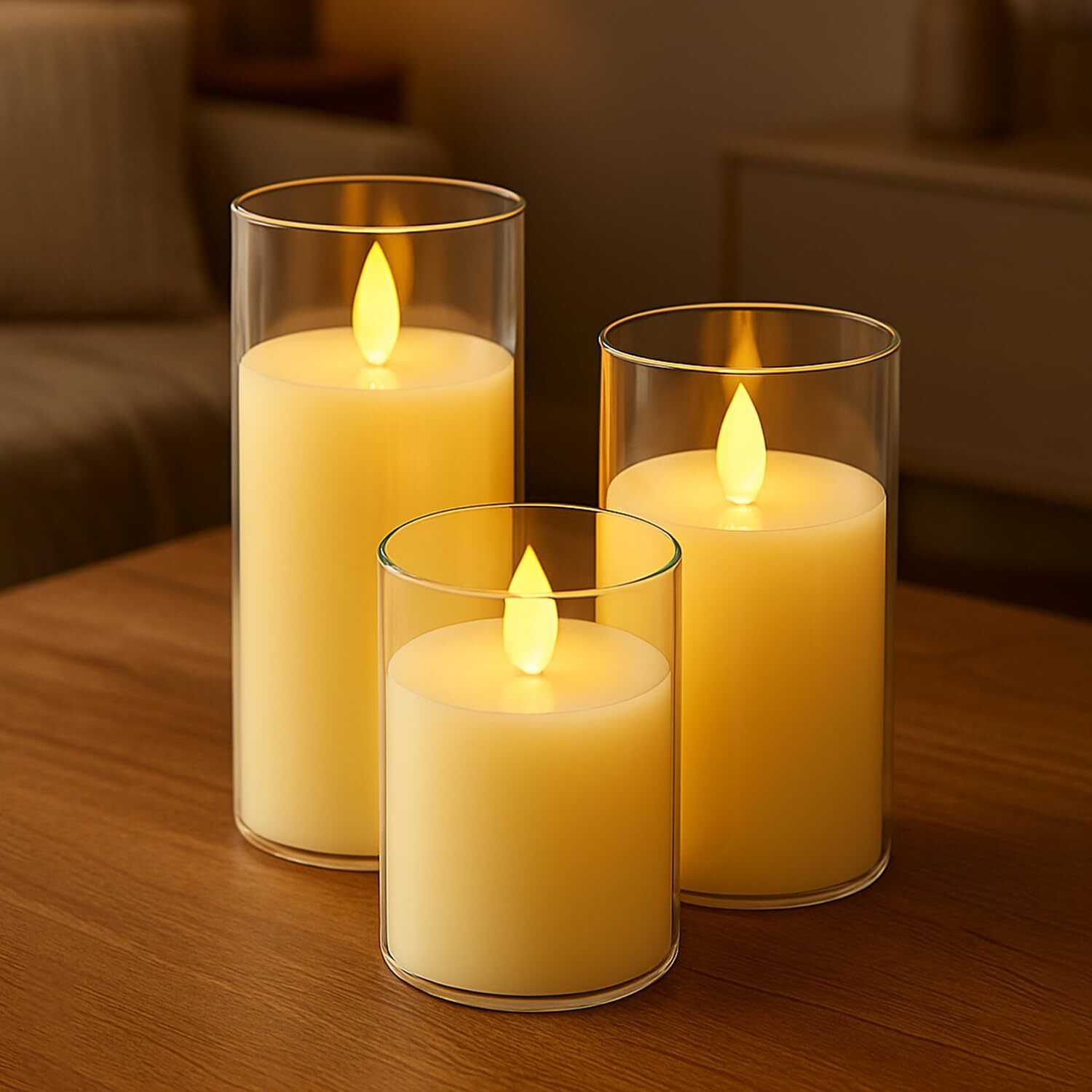 poksi Warm White LED Candle Set | Battery Powered Decorative Candle Pack Candle-picture-9