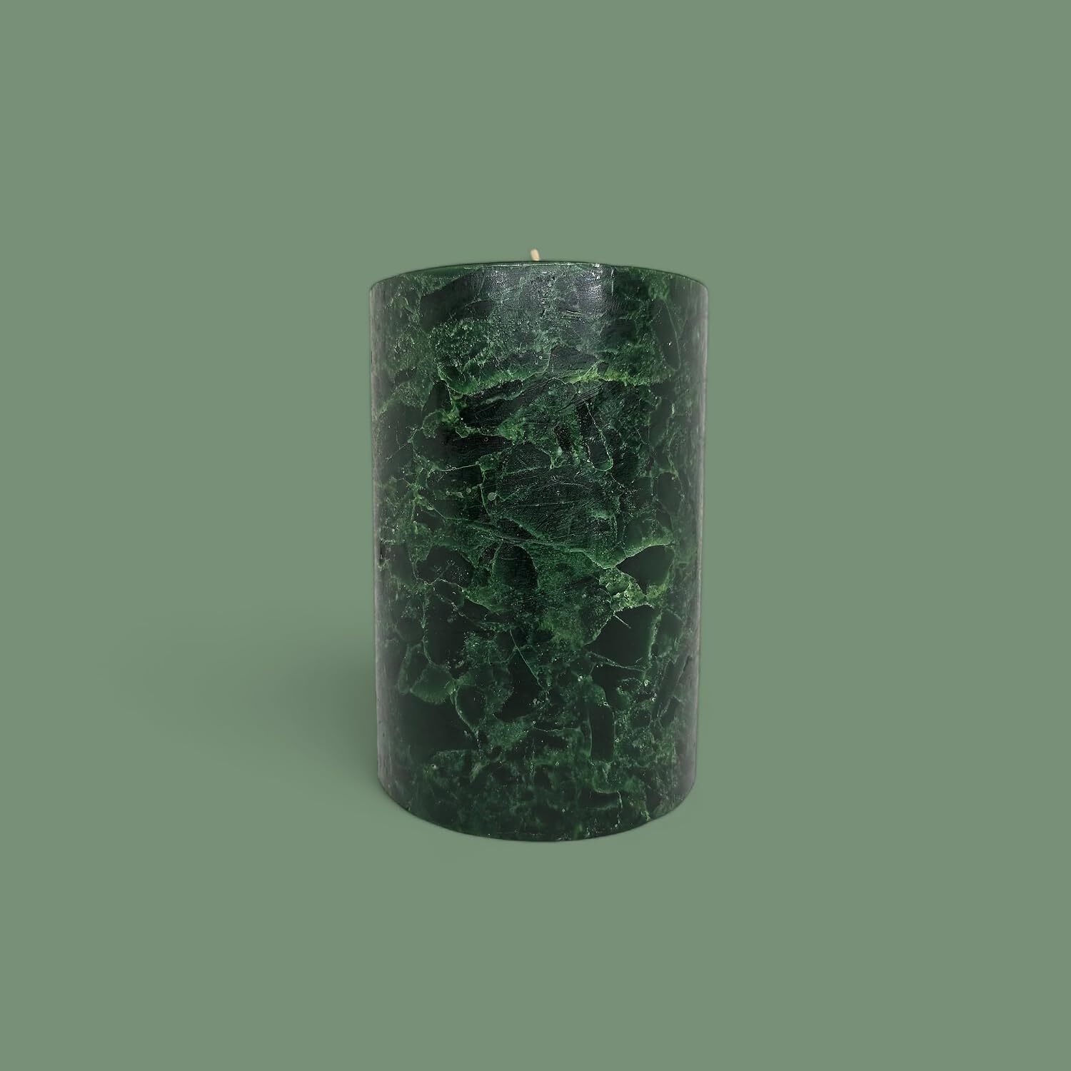 Crystal Scented Pillar Candle Aventurine Green 30 Hour Burn Oud Cassis Candle-image-29