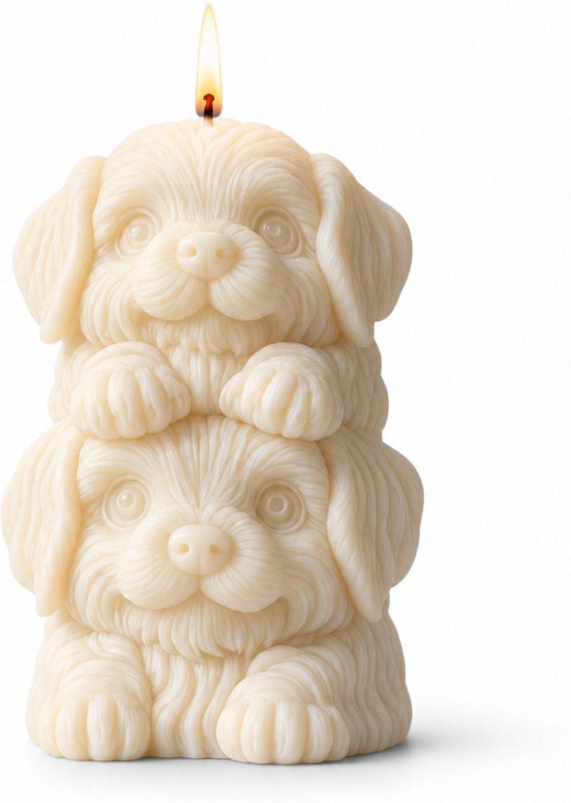rustictouch Double Puppy Decorative Candle Candle-picture-15