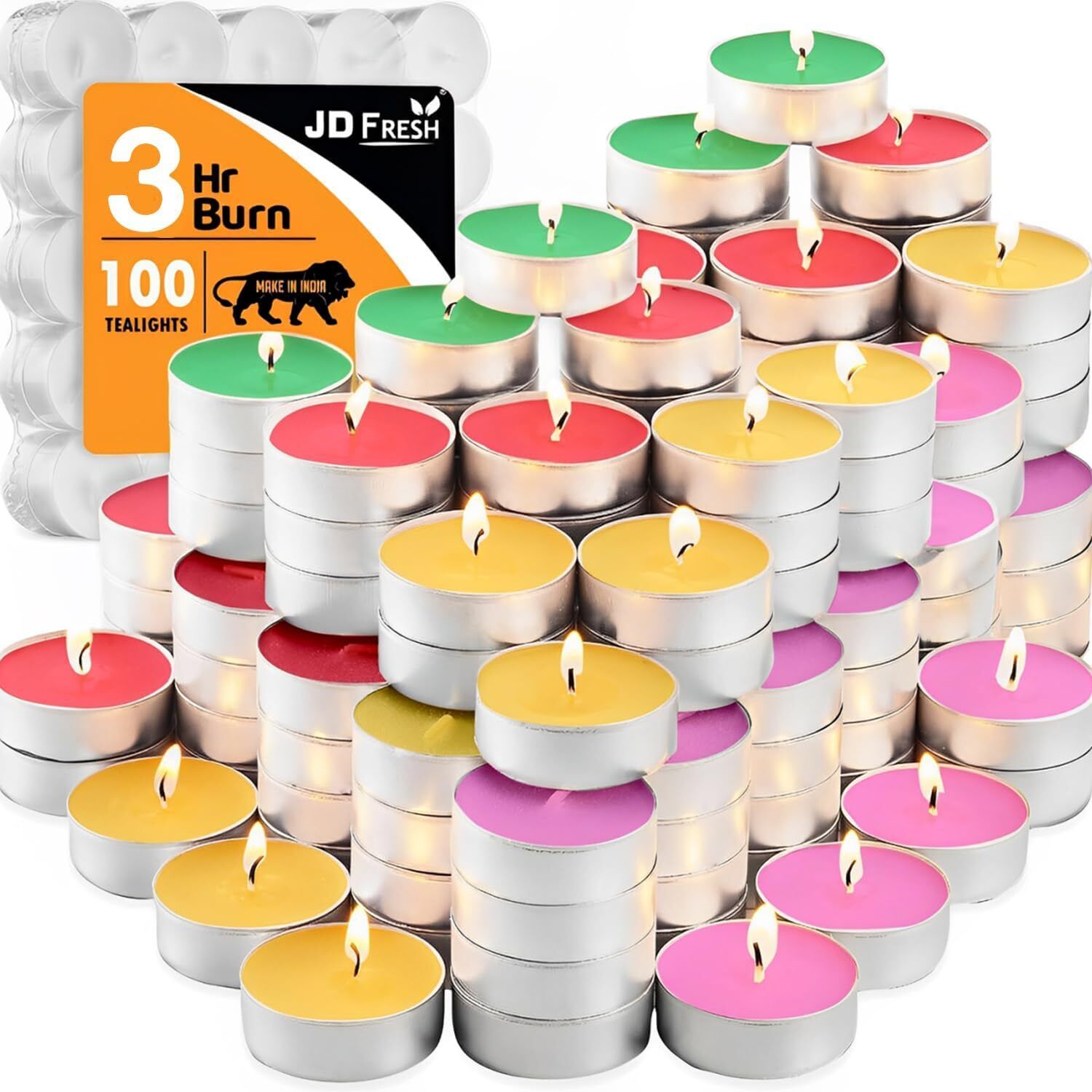 somudee Tea Light Candles Long Burning Smokelessfor Puja & Decoration Candle-picture-12