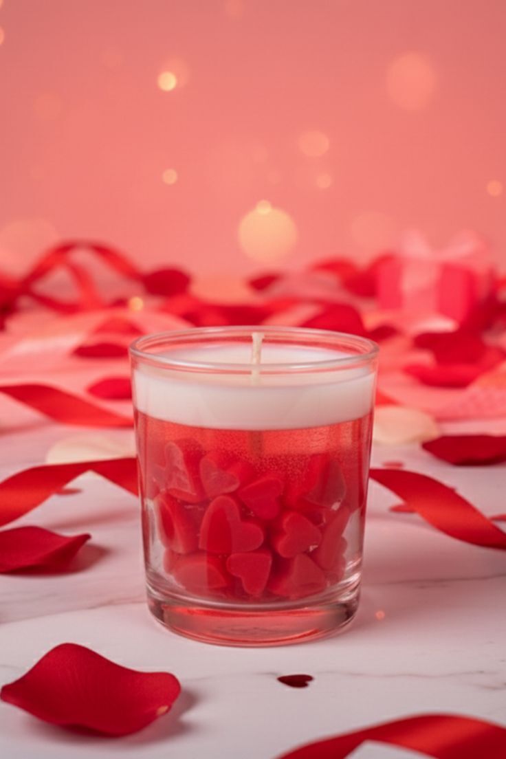 Elegant Glass Red Candle Set for Festive Gifting and Home Decor Purpose Candle-image-25