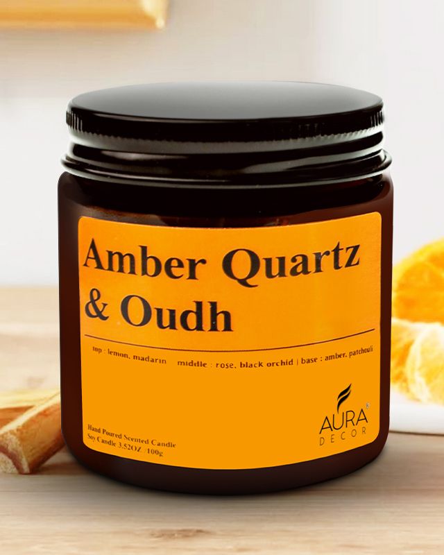 Scented Soy Wax Amber Jar Candle, Organic Luxury Aroma, Aromatic Candle-image-8