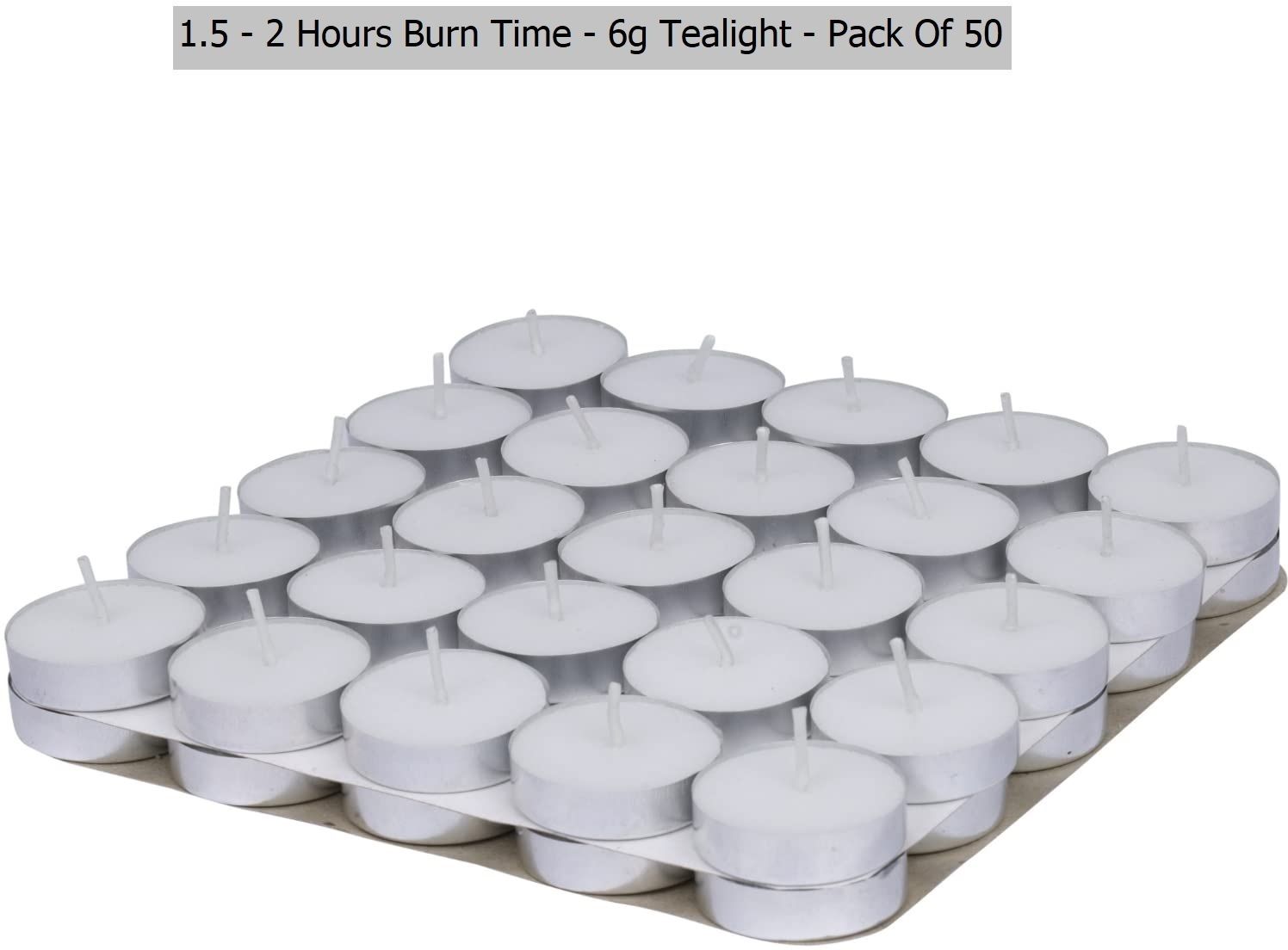 True Decor 1.5-2 Hrs Burning White Unscented Tealight Candles Pack Of 50 Candle-image-18