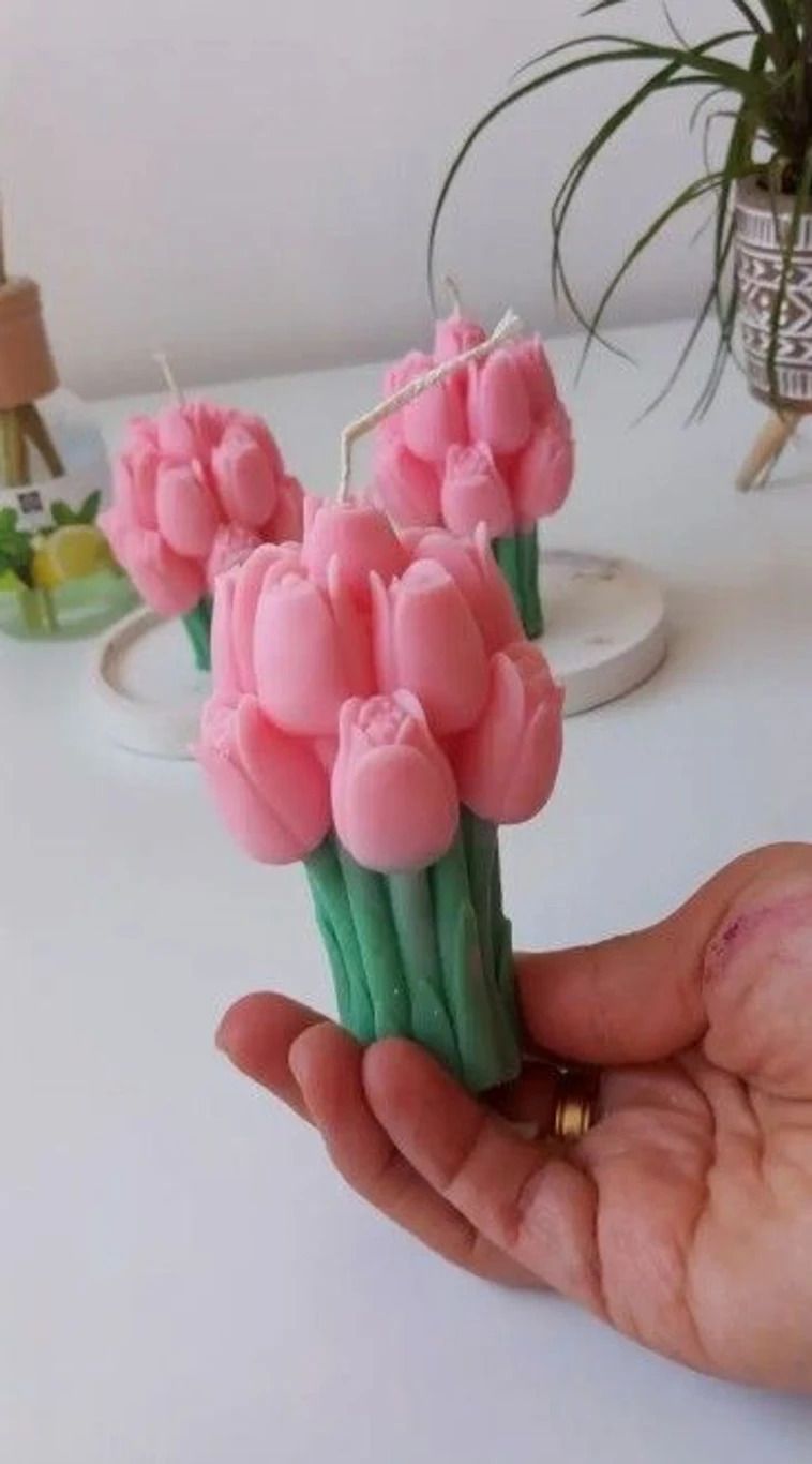 bugni TULIP001 Candle (Pink, Pack of 1) Candle-picture-45