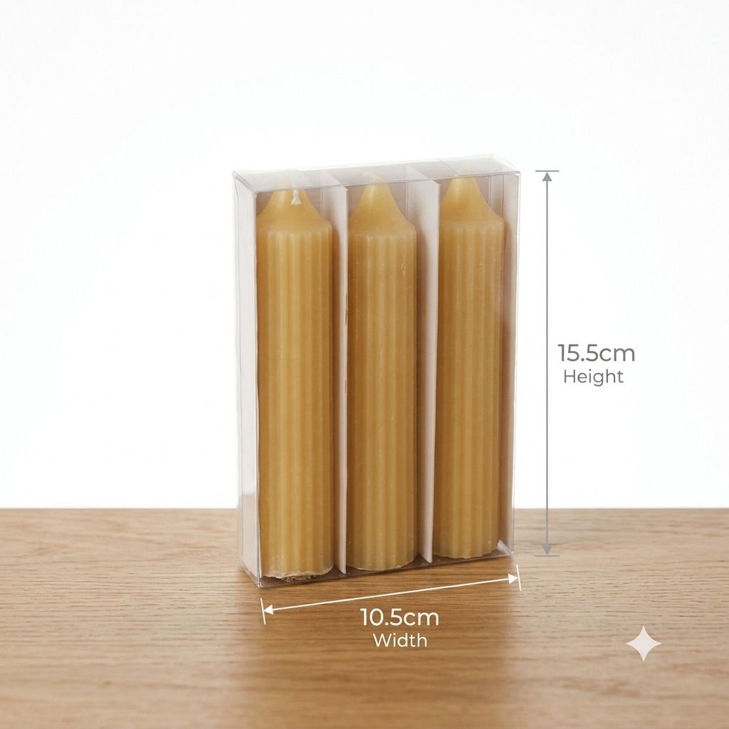 boxglee Lemon Scented Decorative Pillar Candles Set of 3 | Home Decor Candles A17 Candle-picture-33