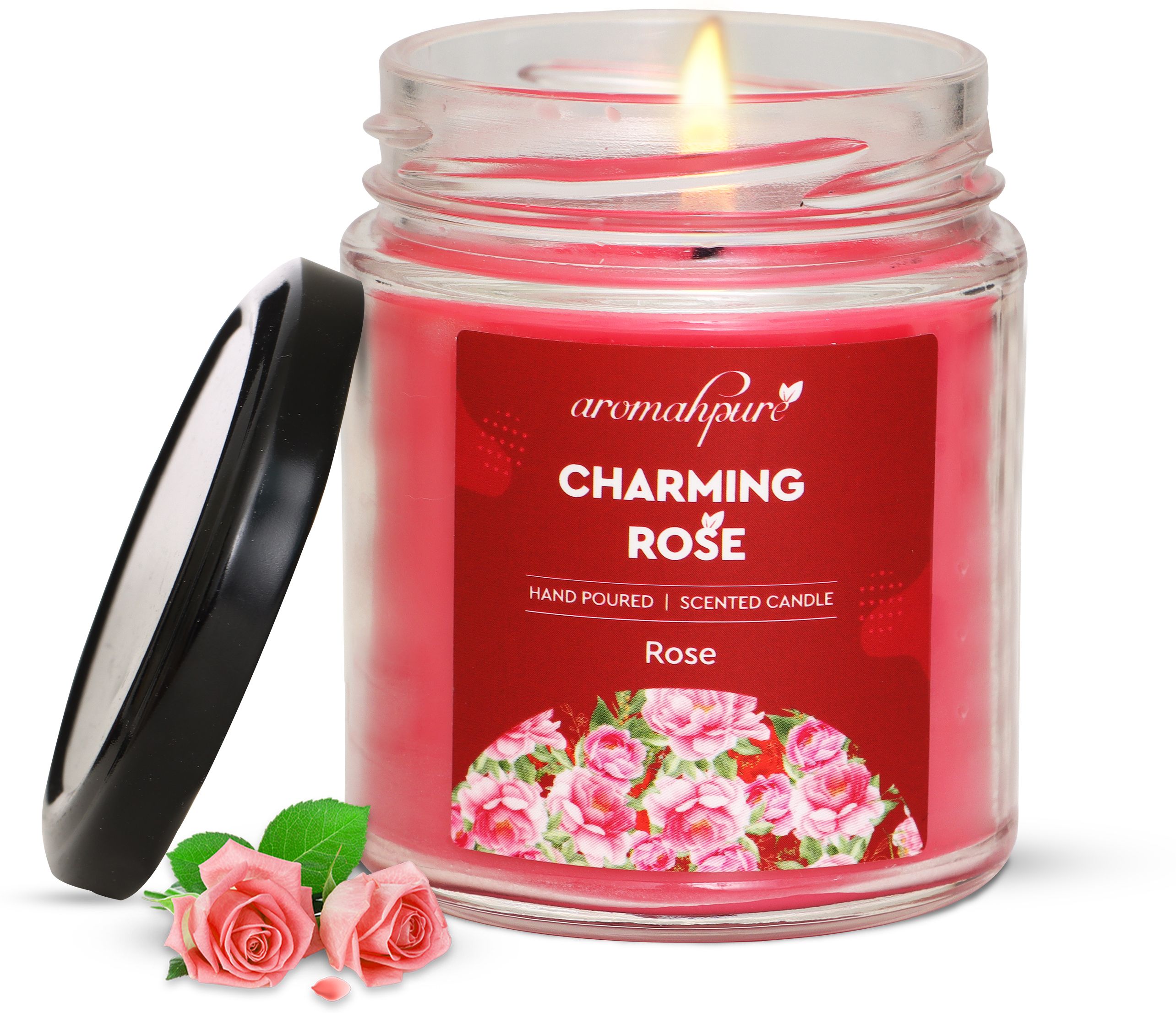 Scented Candle - Handcrafted|Smoke-Free|Charming Rose Fragrance Candle-image-19