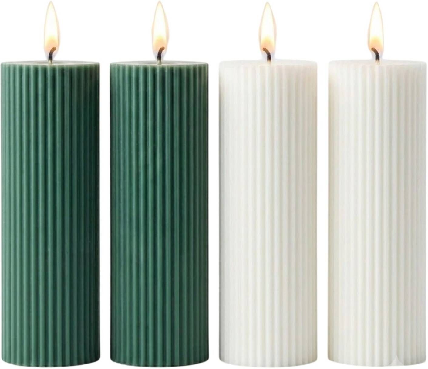 Scented Ribbed Pillar Candles Decorative Aromatherapy Candles for Home Decor Candle-image-48