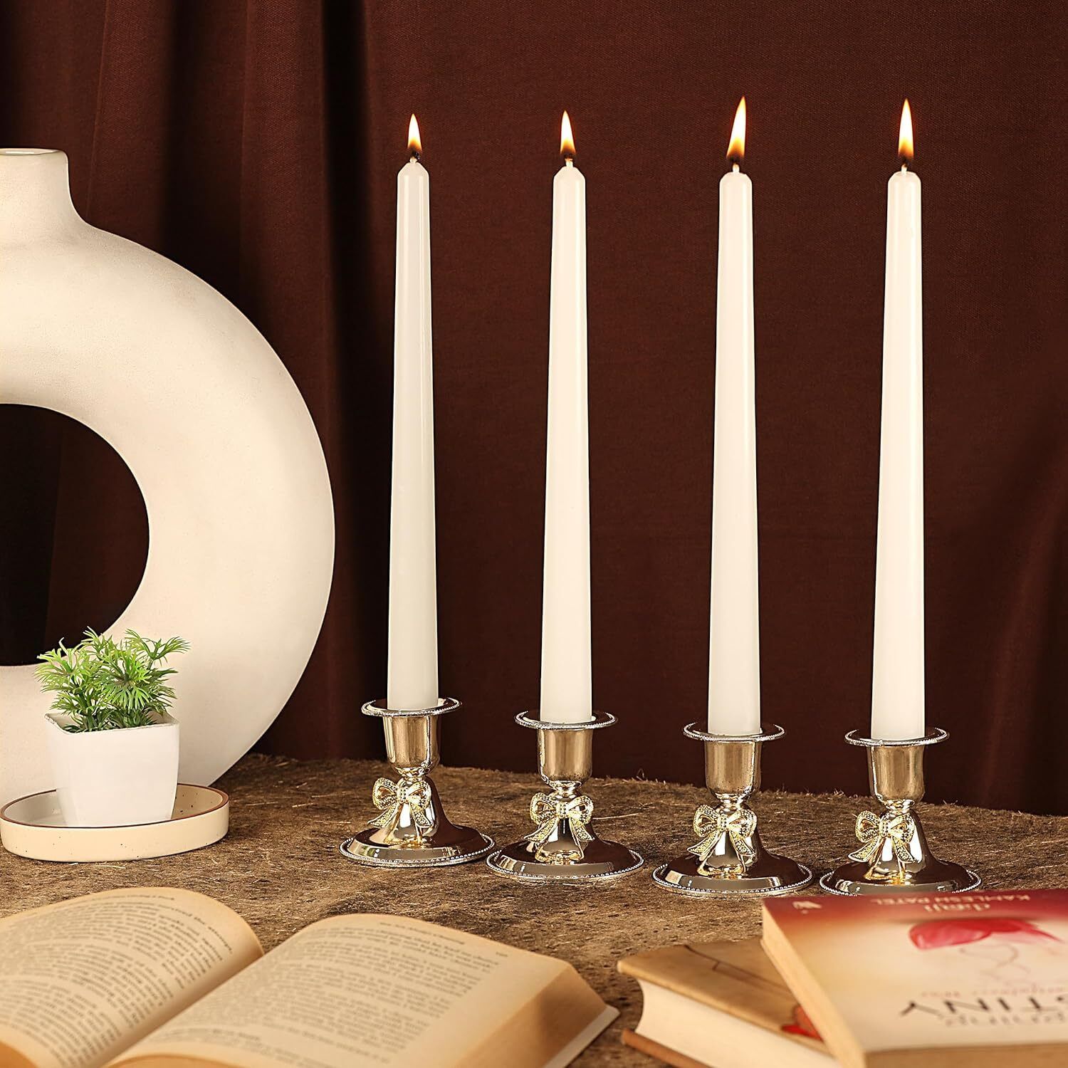 Unscented Dripless Taper Candles || Candle Light Dinner || Spell || Set of 4 Candle-image-12