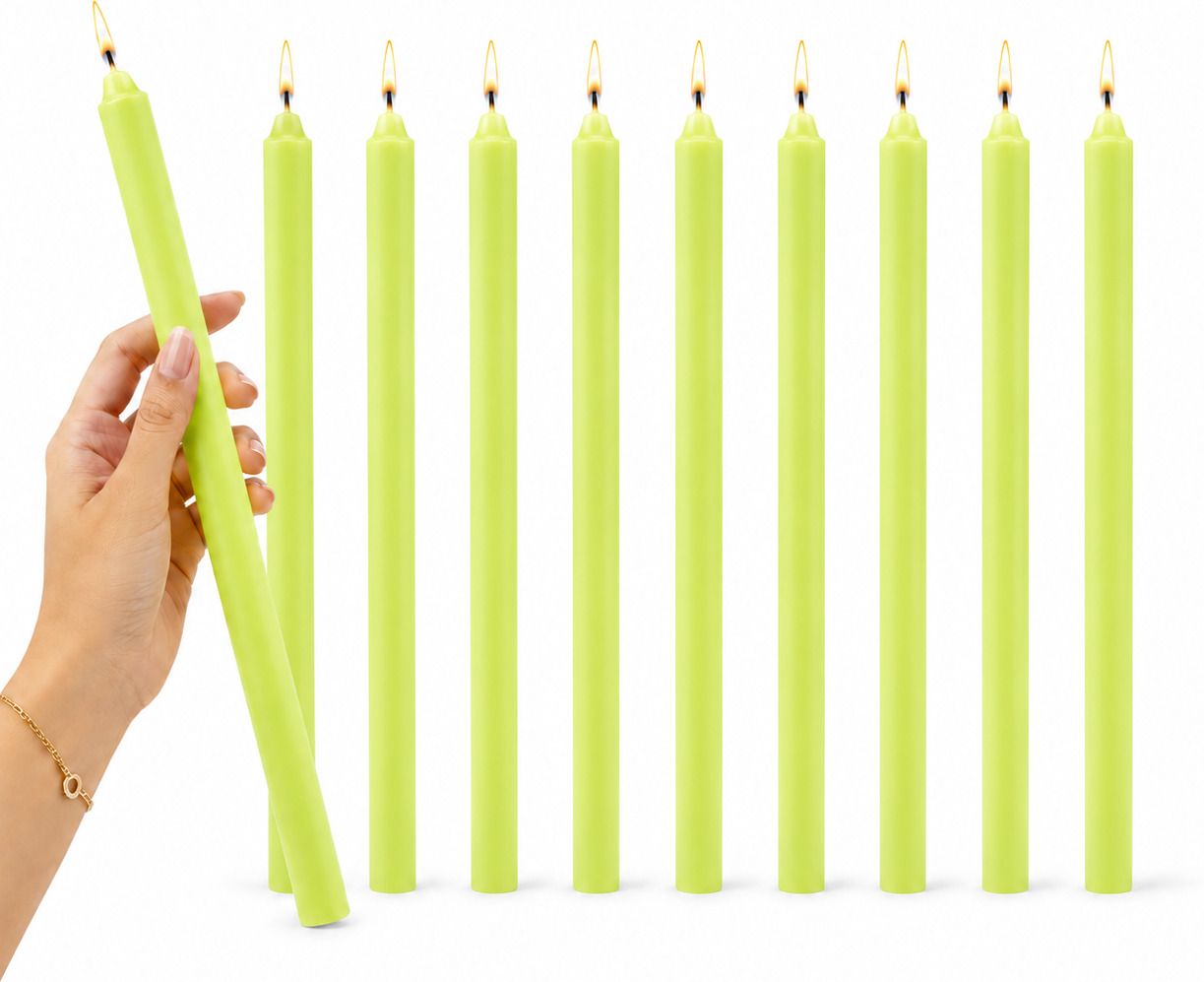 auradecor Big Stick Candles | 25 cm | Long Burning Unscented Wax Candles for Home Decor Candle-picture-5
