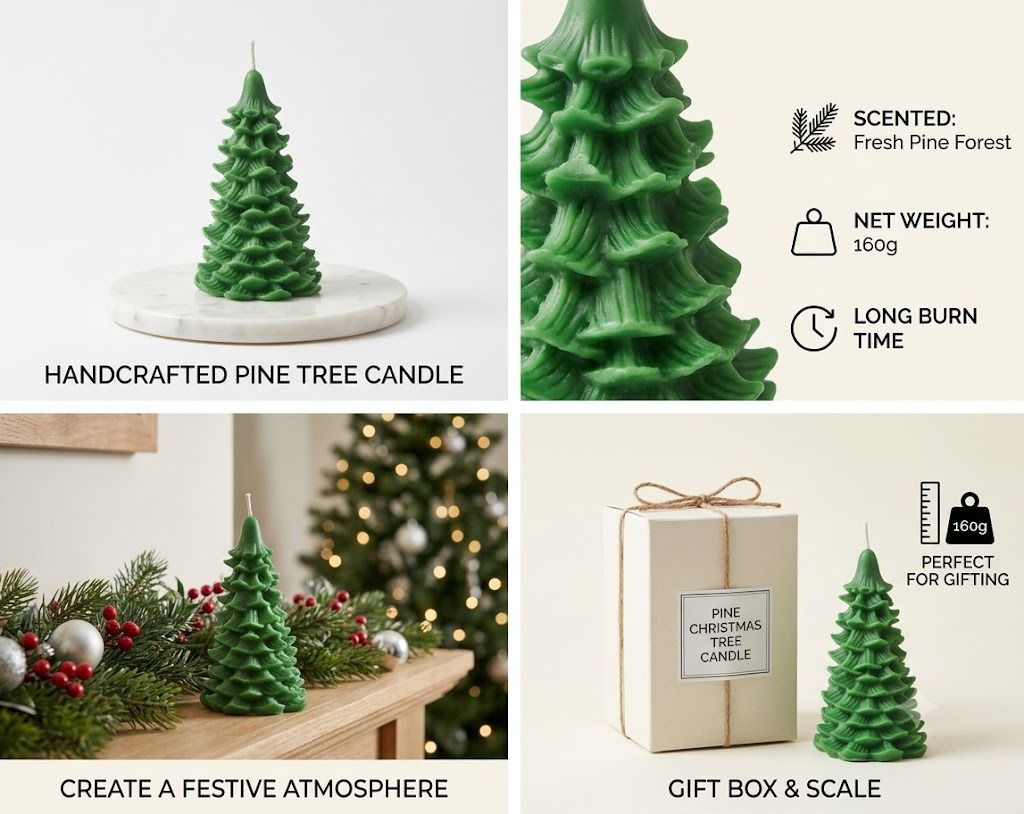 Handcrafted Pine Tree Candle Candle-image-6