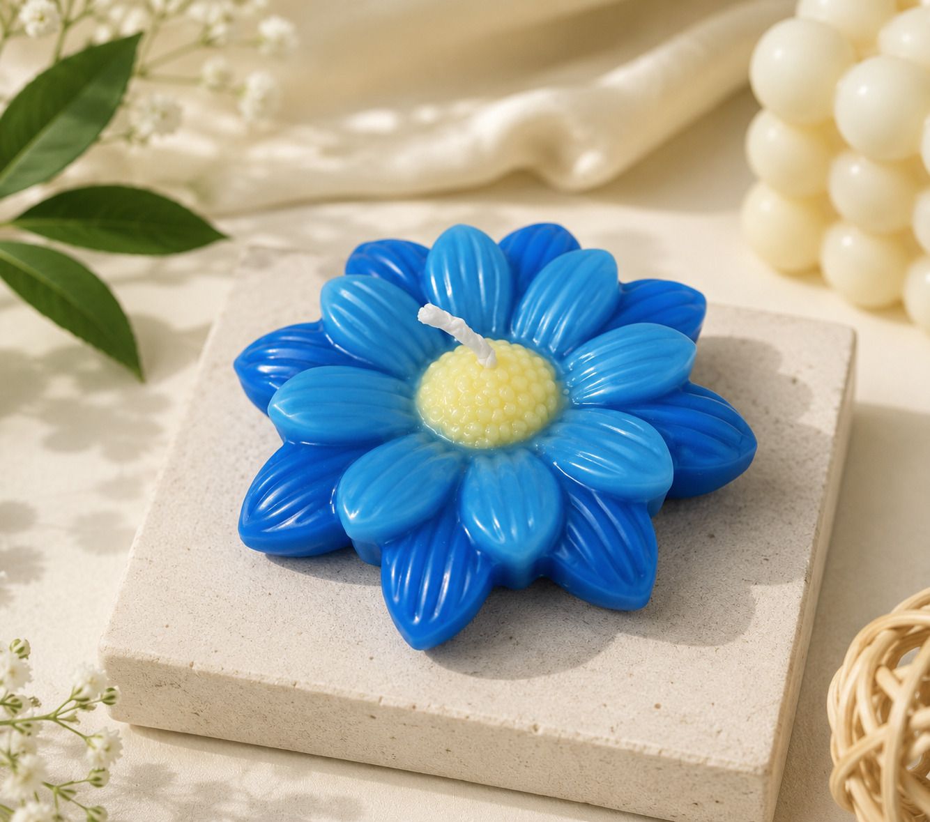 Handmade Blue Flower Decorative Candle for Home Decor & Gifting Candle-image-21