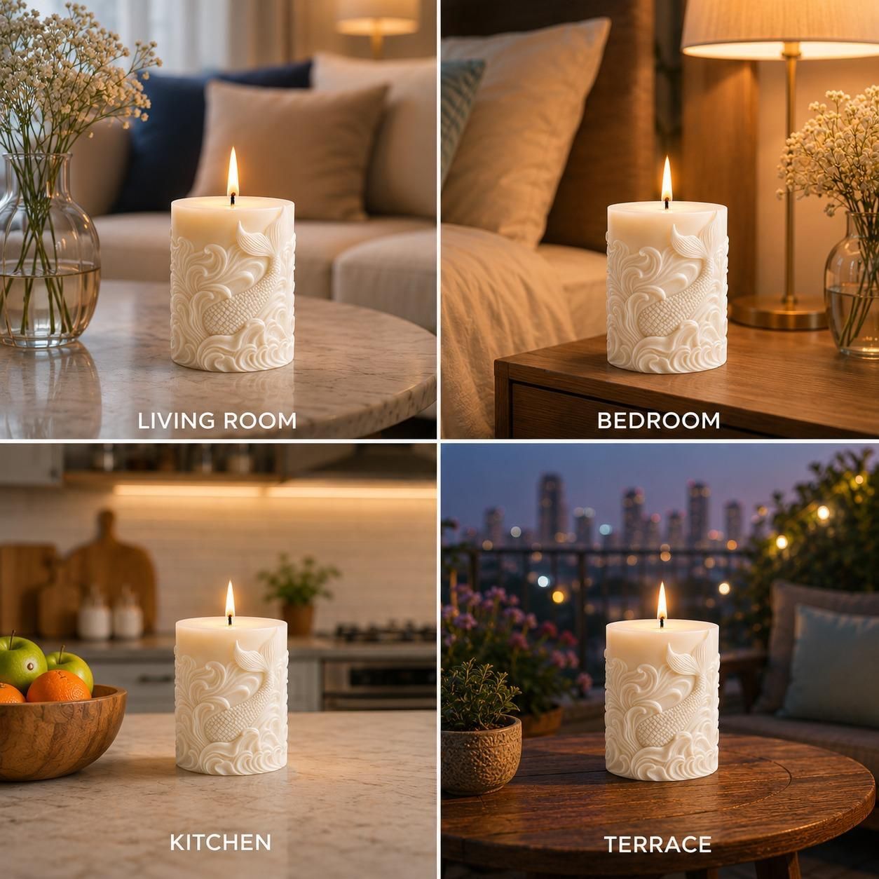 msda Scented Wax Candle for Dinner Table Decor (Pack-1) Candle-picture-4