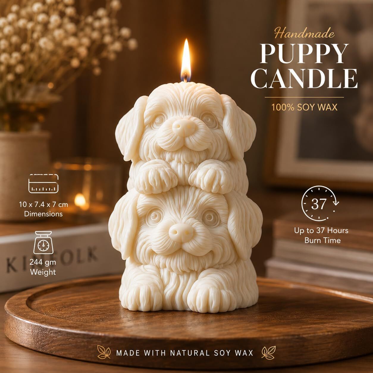 adhunyk Baby Dog Hug Decorative Candle for Home Decor & Gifting Candle-picture-6