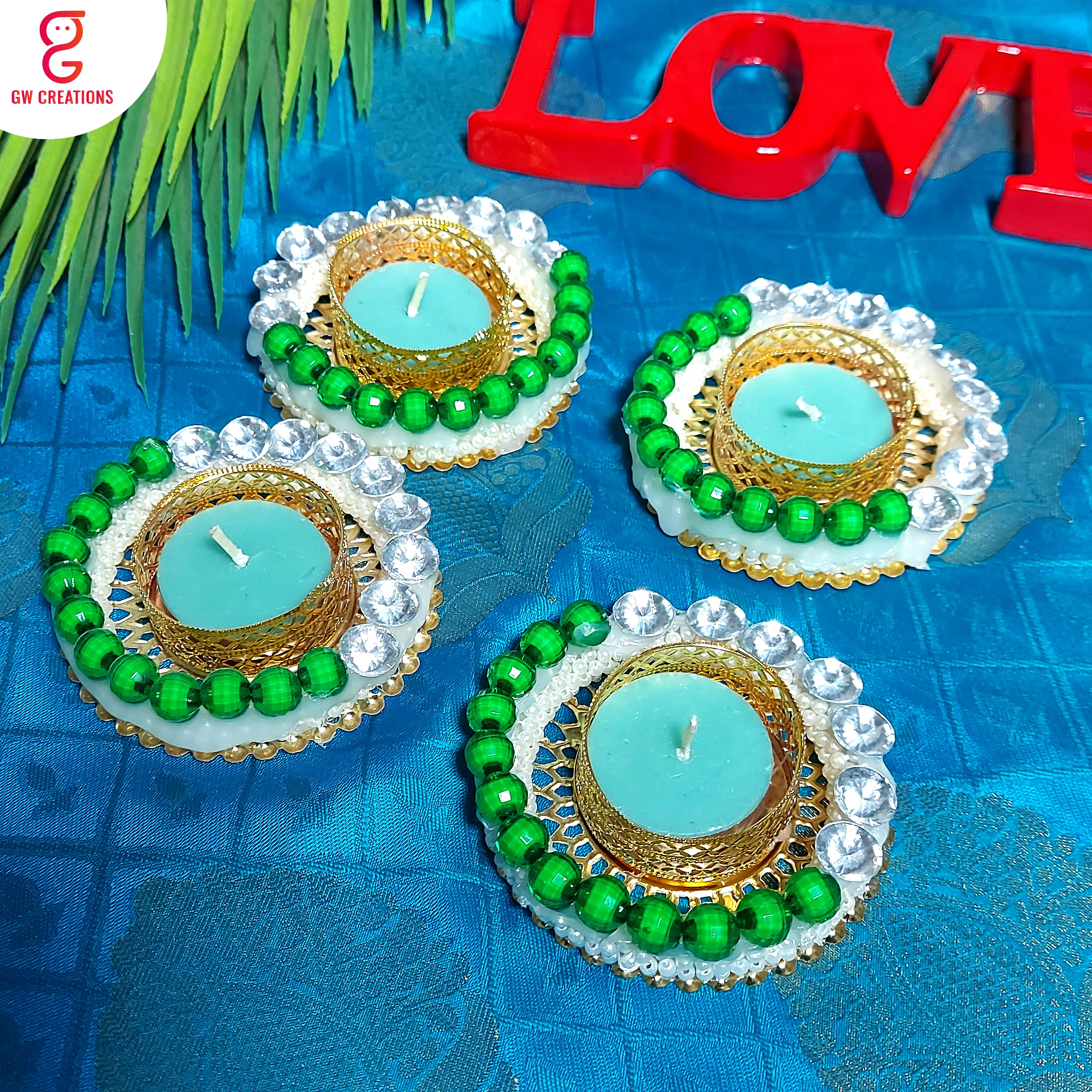 gw creations Handmade Tealight Candle Holders for Home Office Décor Diwali Candle-picture-20