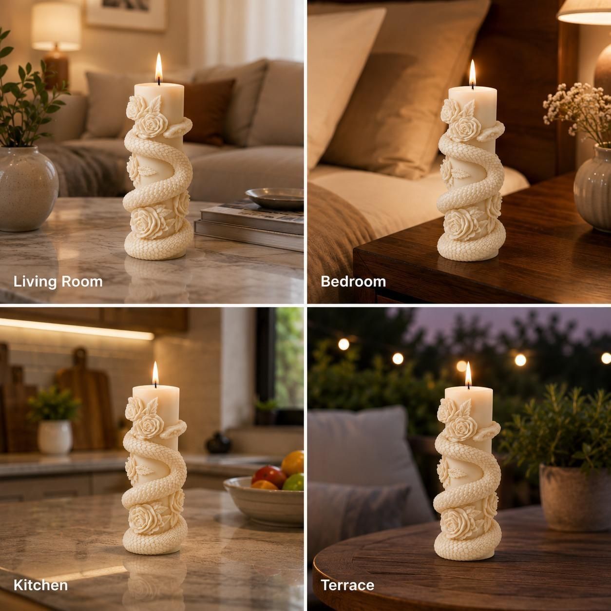 Decorative Wax Candle for Home Living Room (Pack-1) Candle-image-2