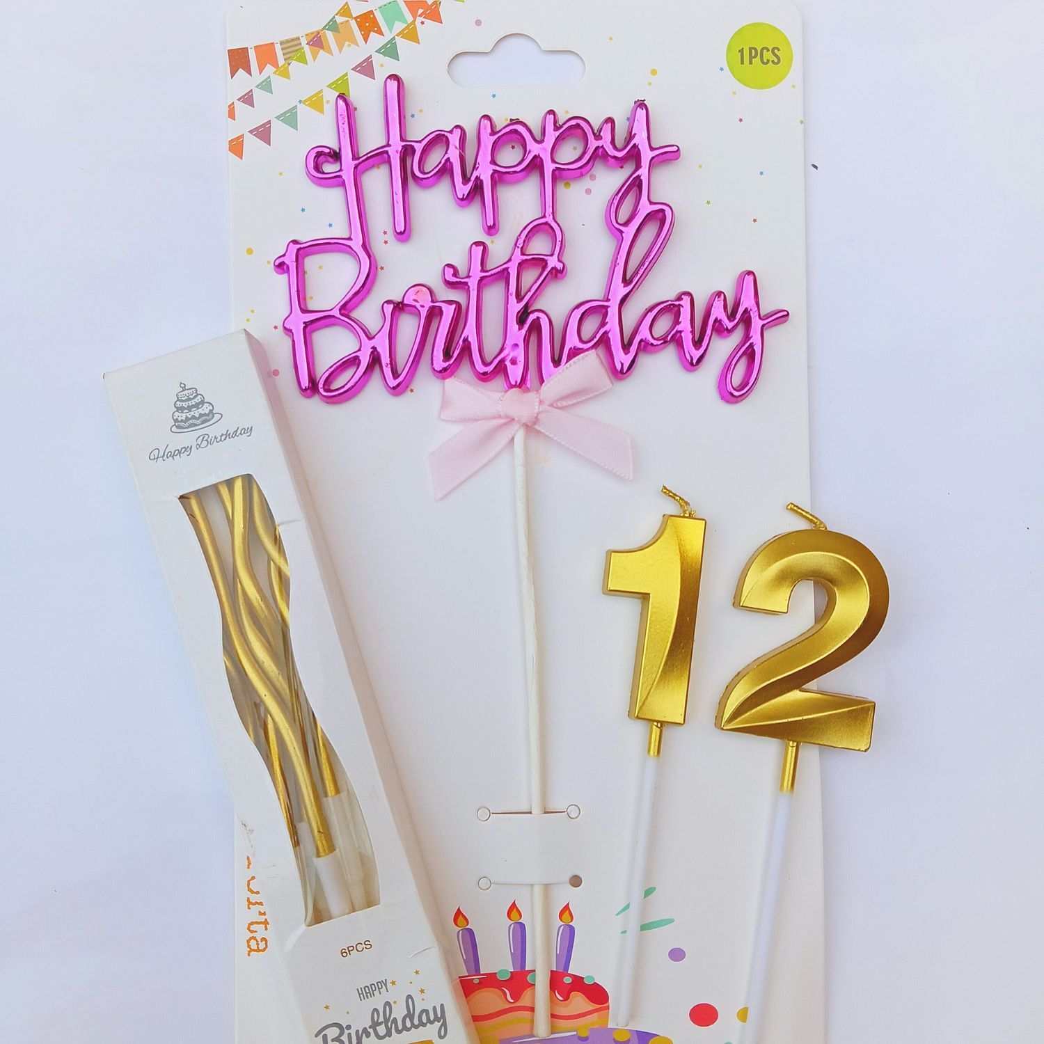 Golden Number 12 Candle for Birthday Cake Decoration Candle-image-41