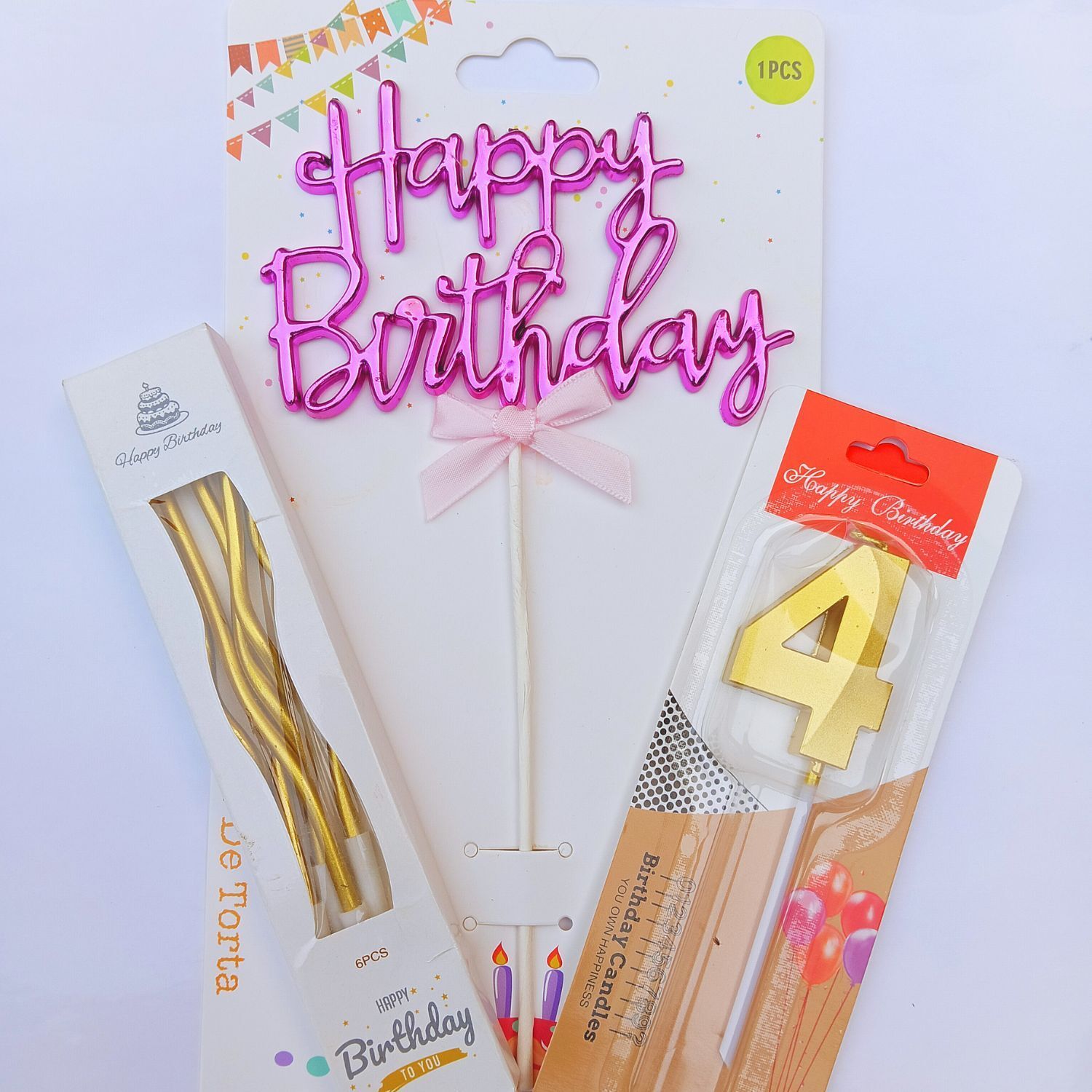 Gold Number 4 Cake Candle for Kids Birthday kit Candle-image-41