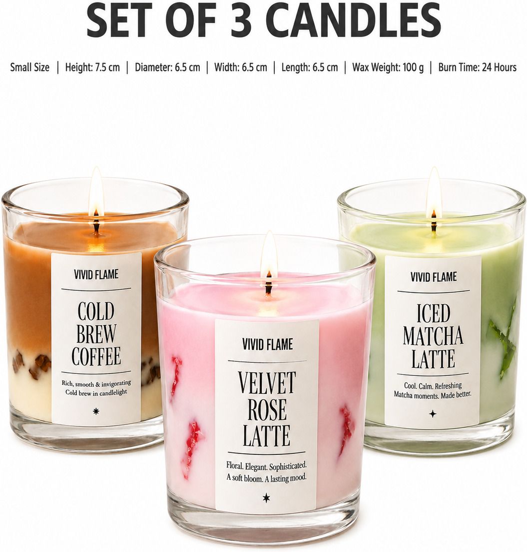 Cold Brew, Velvet Rose, and Ice Matcha Medium 160GM Candle-image-32