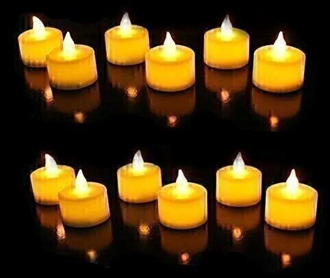 royal trading Flameless Artificial LED Tea Lights Plastic Candle for Home Decoration- 12 Piece Candle-picture-11