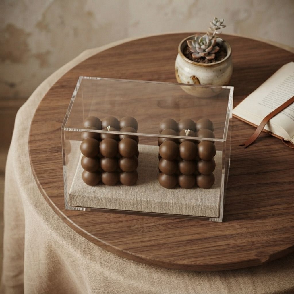 piyaraaember Bubble Cube Candle Coffee Color Candle-picture-16