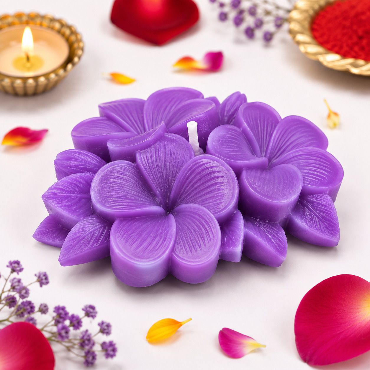 Plumeria Petal Candle | Floral Soy Wax, Botanical Decor & Gift Candle-image-12