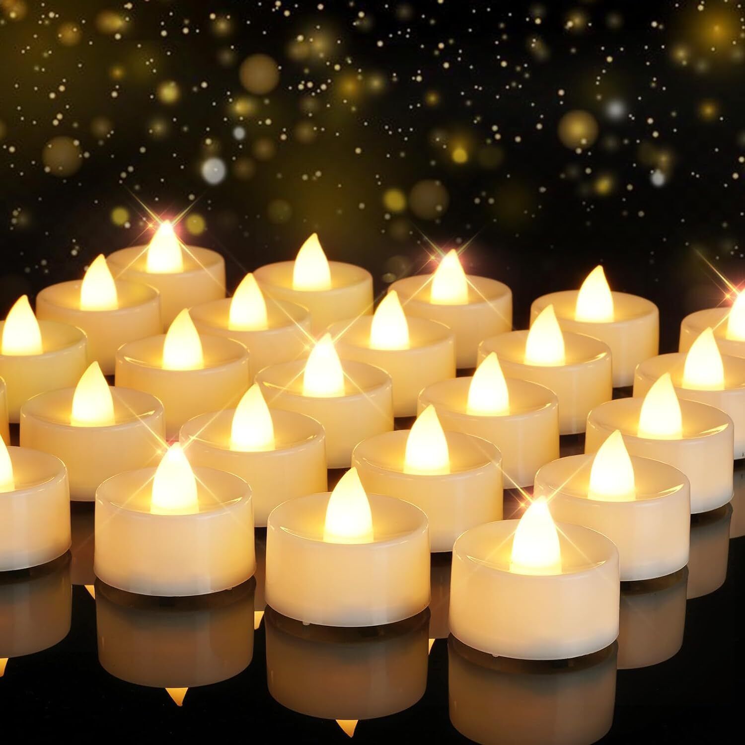 Flameless LED Candles Tea Lights Battery Operated, 200+Hours Electric Candles Candle