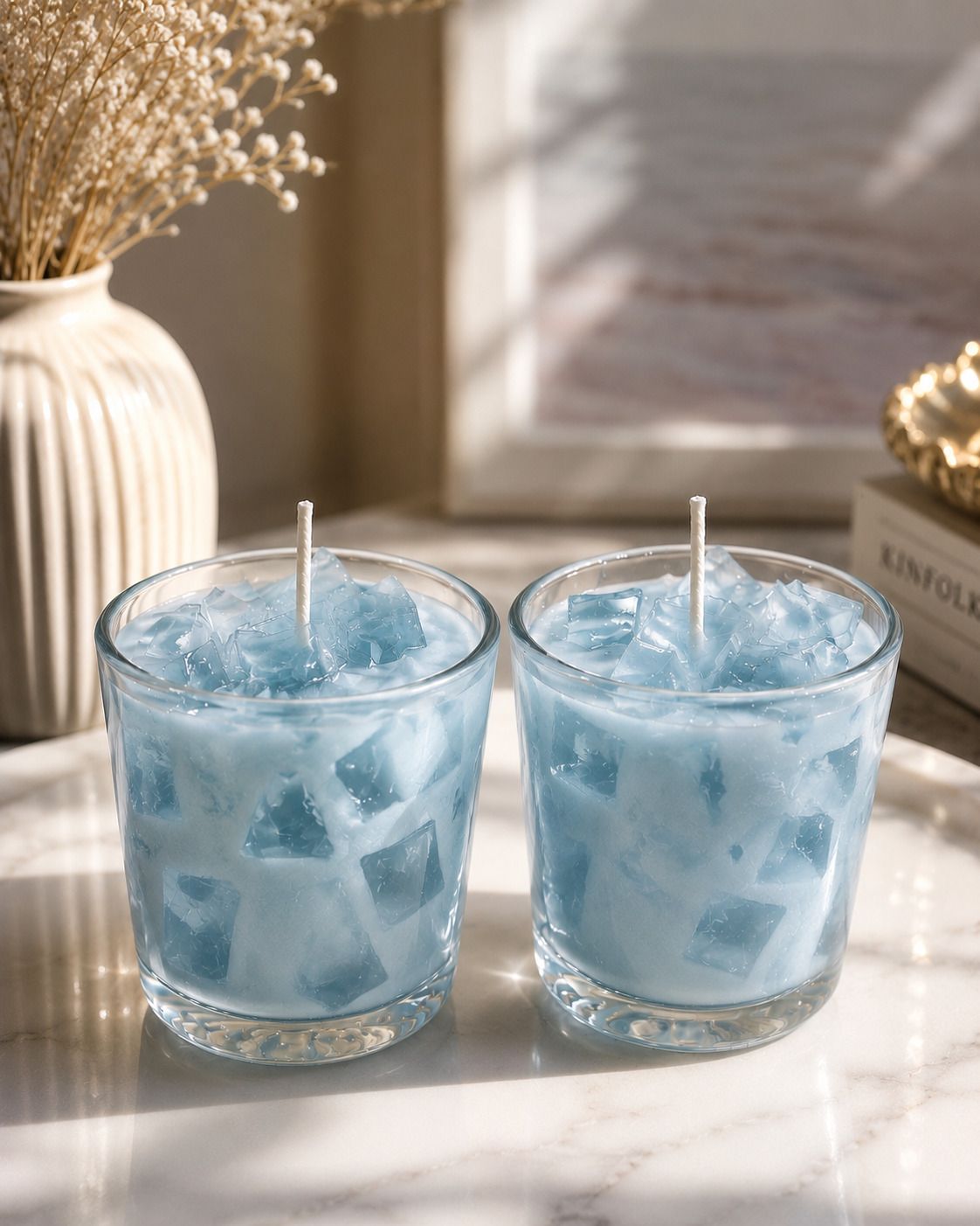 Glacier Ice Beverage gel wax Candle {Aesthetic gel & wax Candle-image-18