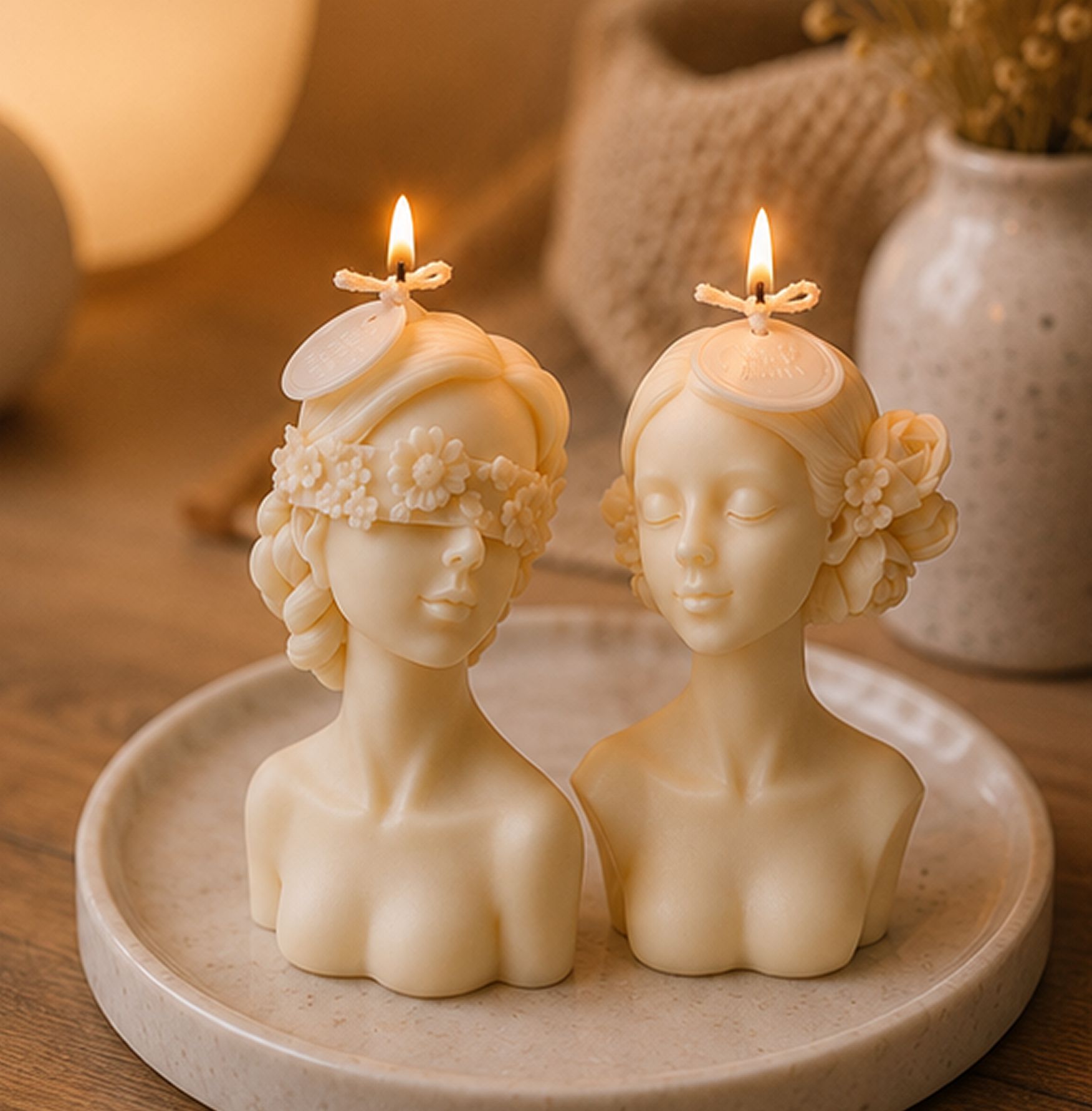 spark soul Hair Flower Girl & Blind Girl Candle Combo Candle-picture-31