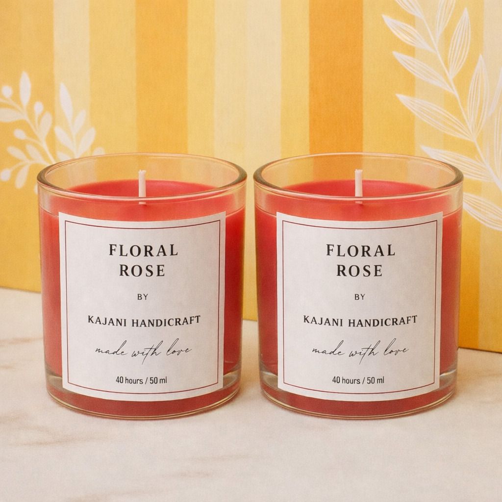 kajani handicraft Floral Rose Jar Candle Candle-picture-15