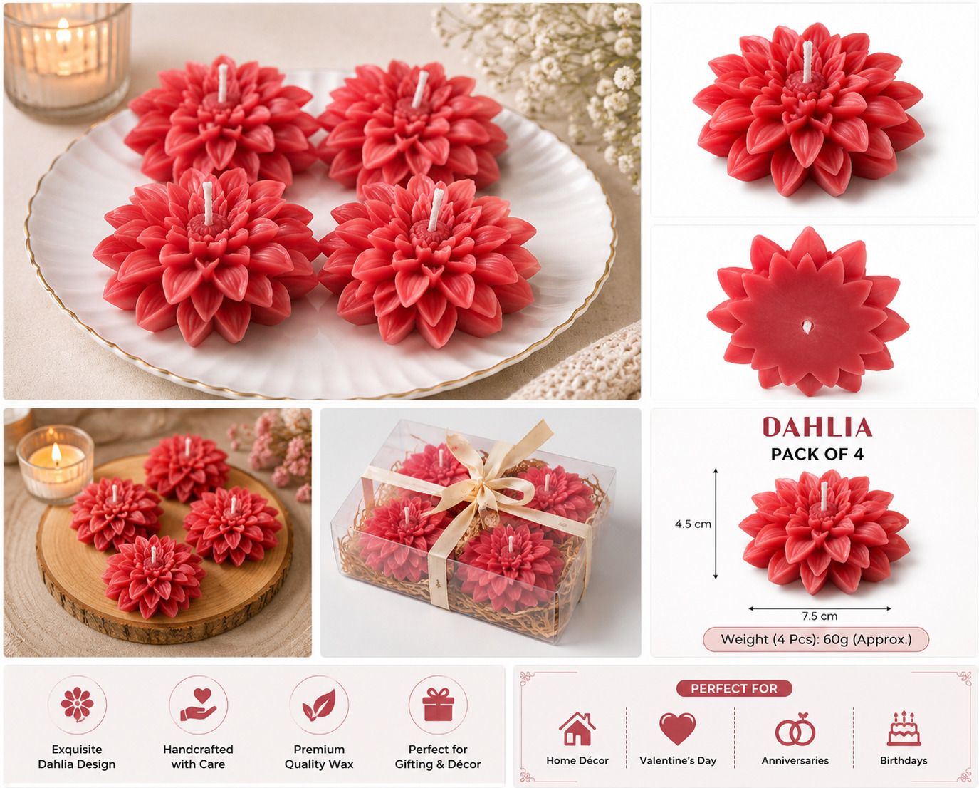 Dahlia Flower Candle Candle-image-18