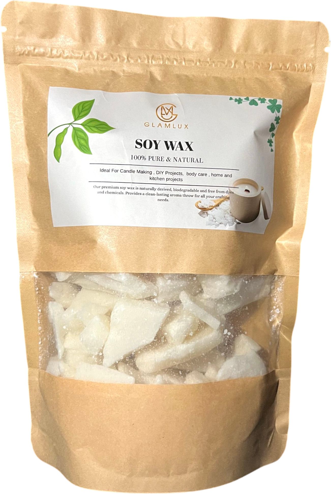 glamlux Natural Soy Wax for Candle Making– 100% Pure, Smokeless, Eco-Friendly Wax Candle-picture-18
