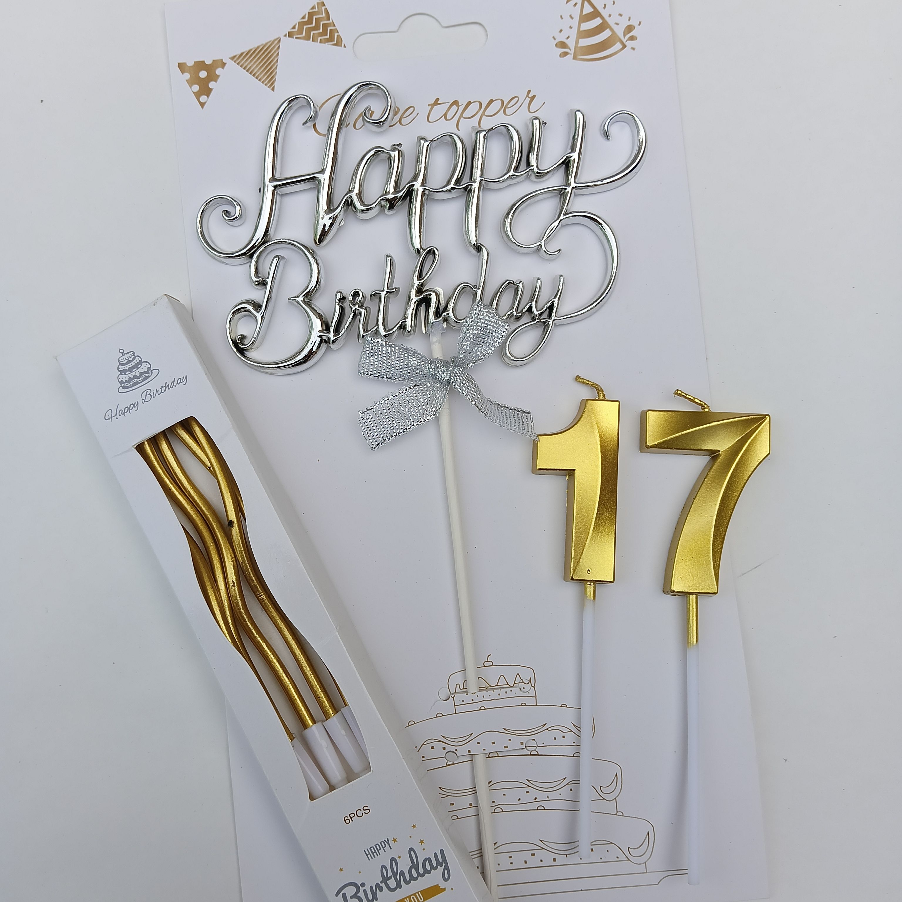 17th Birthday Number Candle Party Cake Candle-image-28