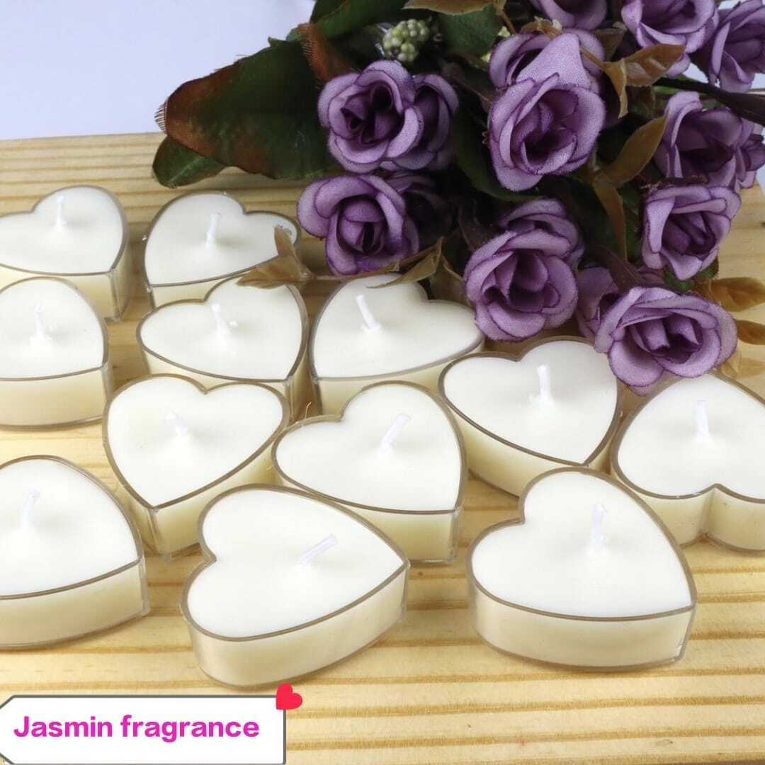 Heart shaped prime jasmine fragances tea light candles Candle-image-49