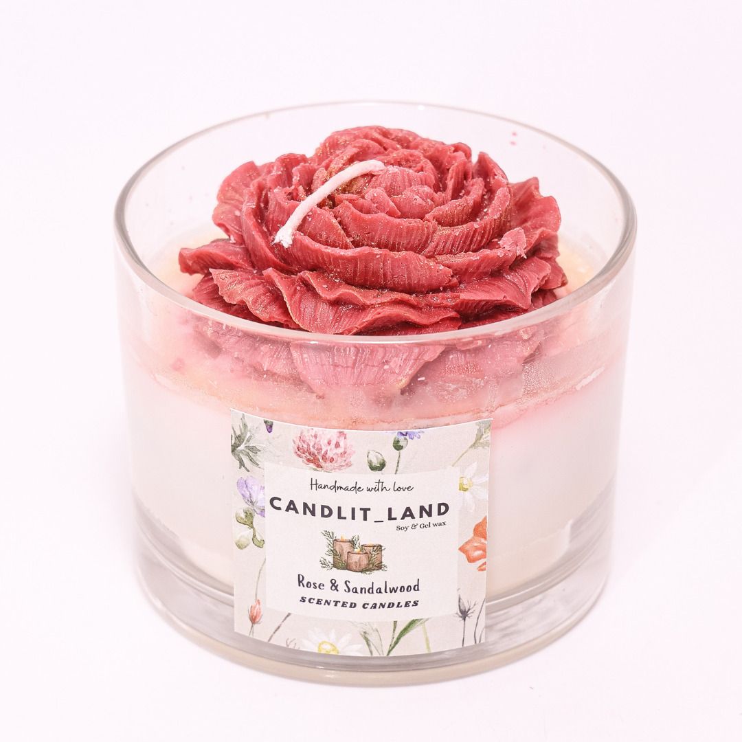 candlitland Rose Floral Jar Scented Candle-picture-21