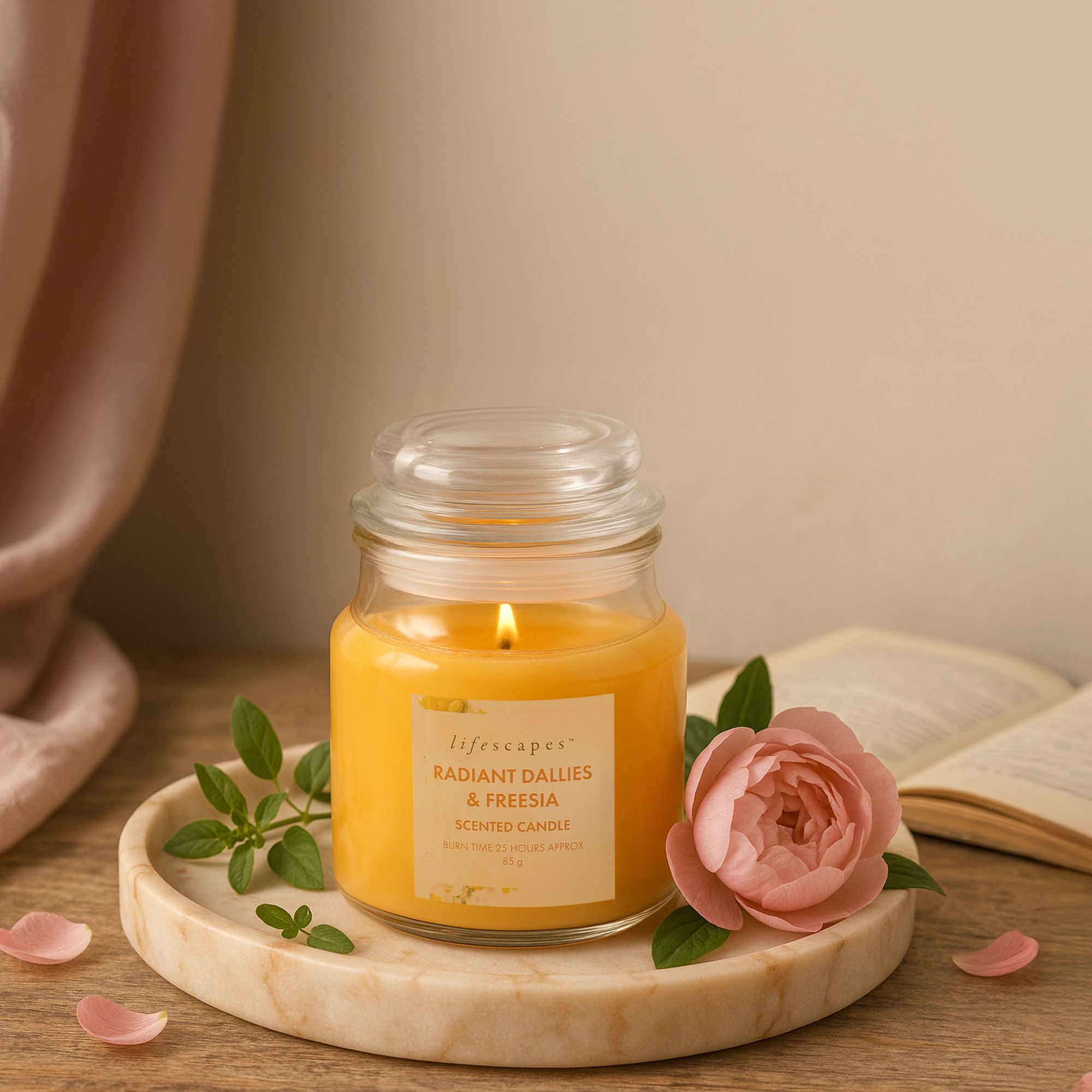 Jar Candle Radiant & Freesia 85g | 16H Burn | Home Decor & Relax Candle-image-40