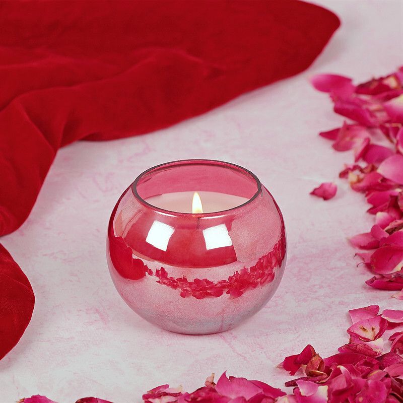 Oval Glass Scented Candle || Soy Wax || Red Oudh Candle-image-33