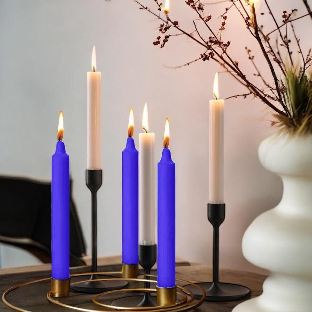 asidea Pack of 50 Stick candles for home decoration, BIrthday, Diwali, _Black_AKHZ22 Candle-picture-23