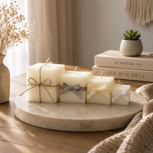 luxury square fragrance candle set pack of 4 for home decor and festivals candle