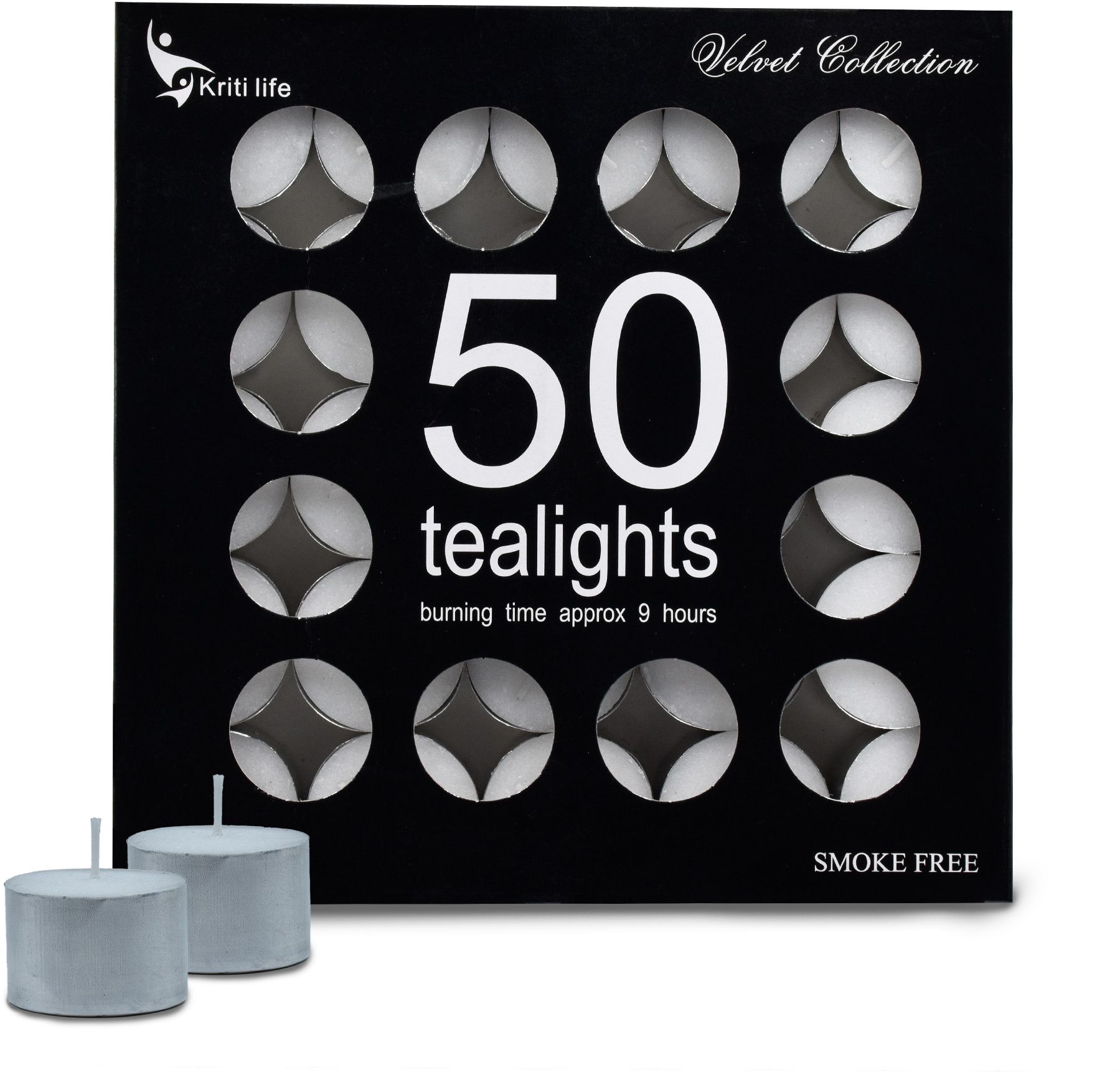 kritilife Unscented Tealights Candle 9 Hour 50 Pcs Non- Toxic and Smokeless Candle-picture-25